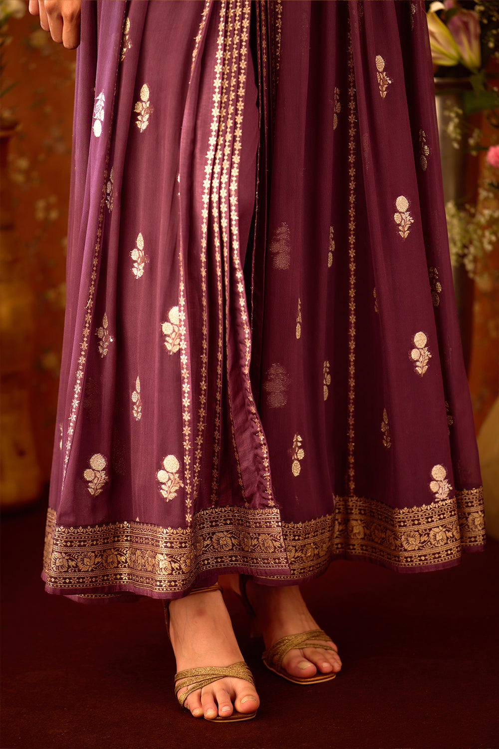 Prune Purple Anarkali Set