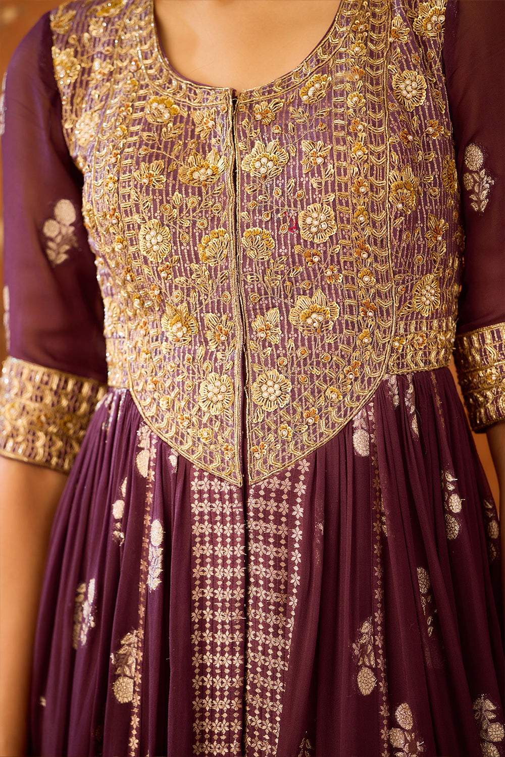Prune Purple Anarkali Set