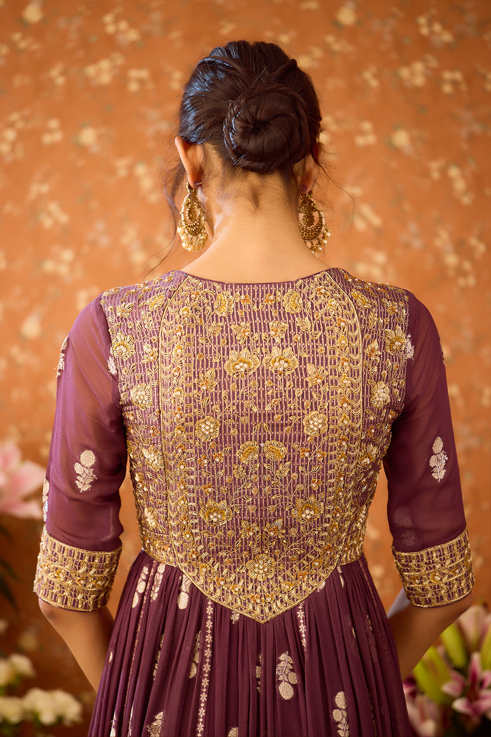 Prune Purple Anarkali Set