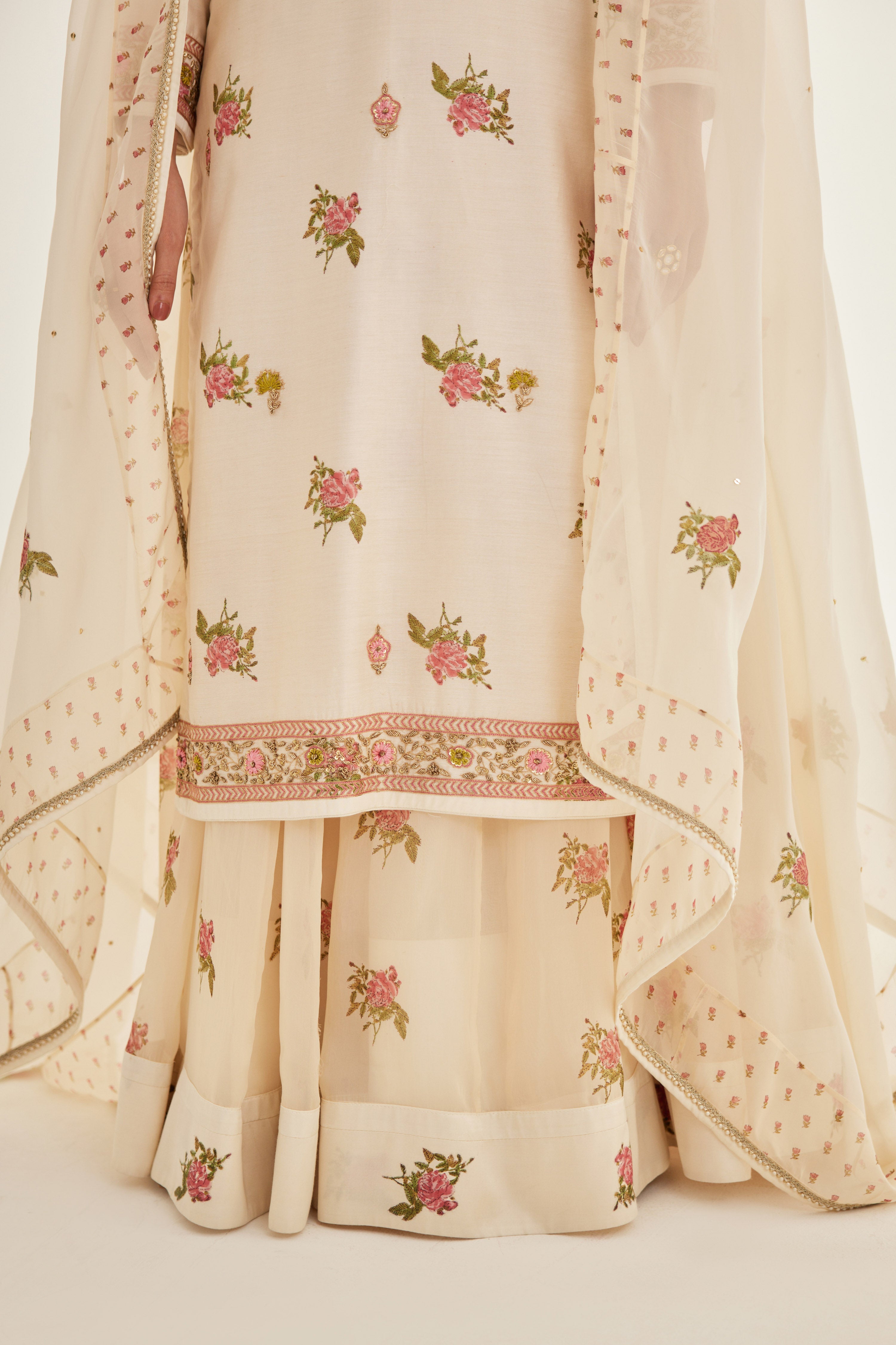 Papyrus White Kurta Skirt Set