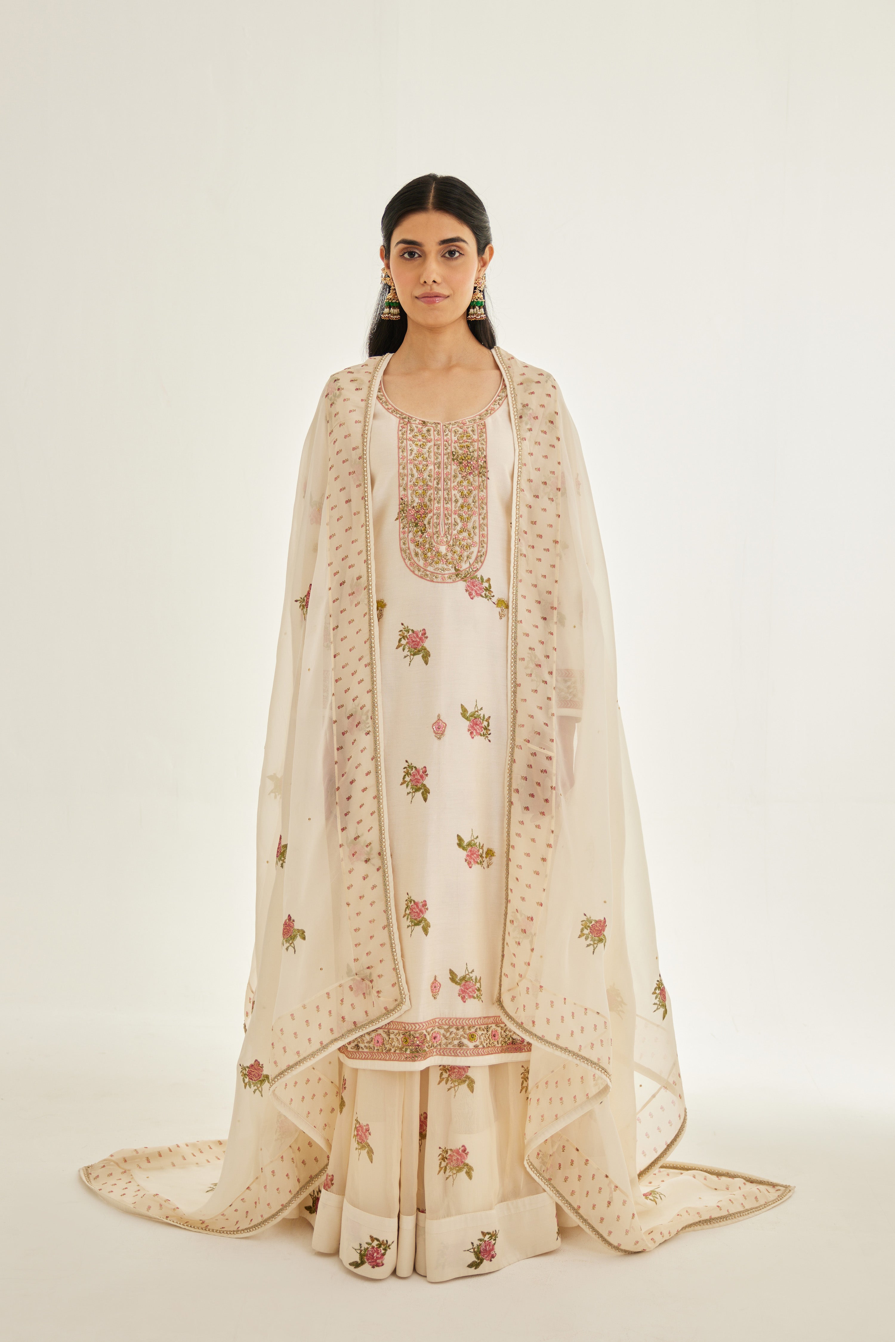 Papyrus White Kurta Skirt Set