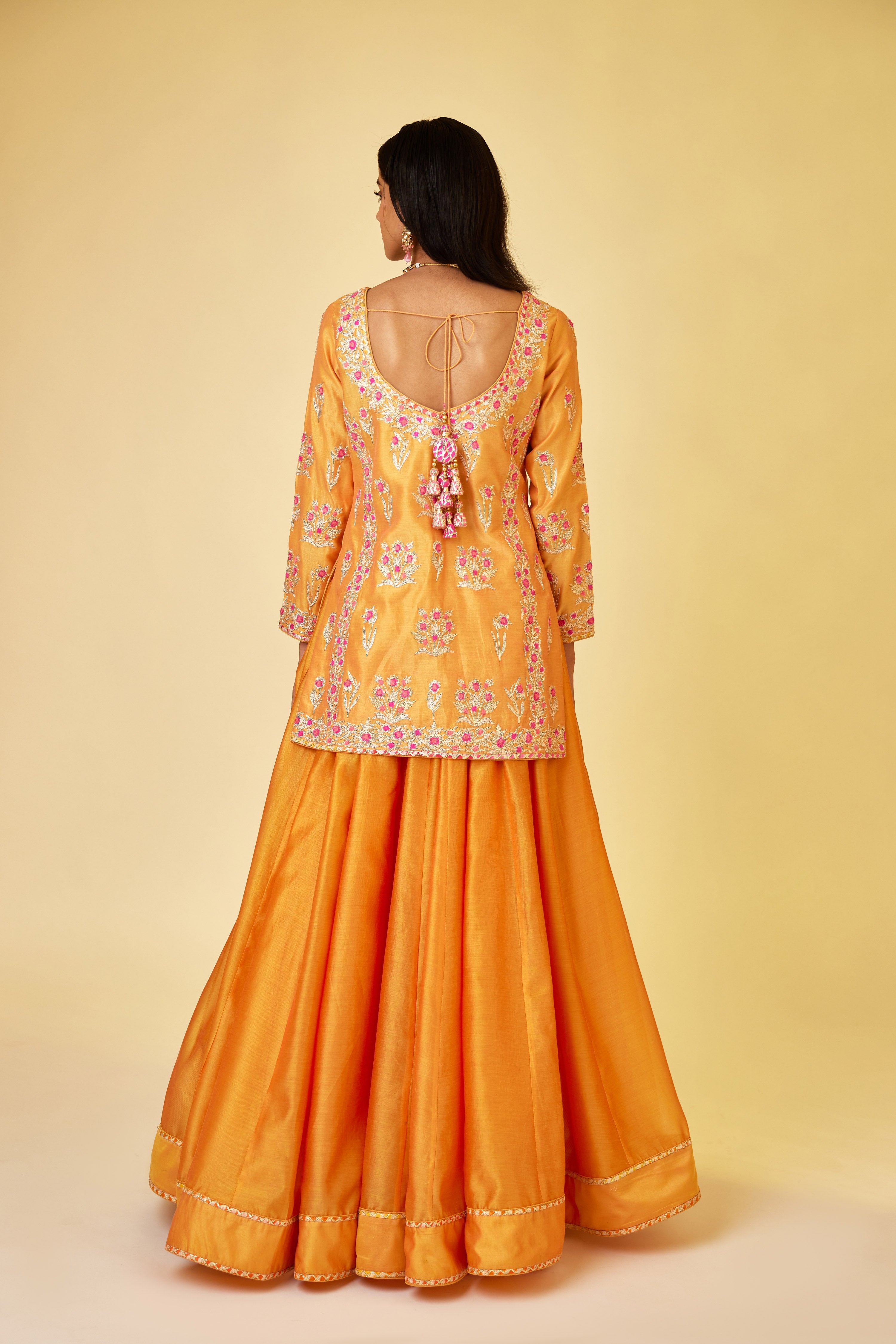 Saffron Orange Skirt Set