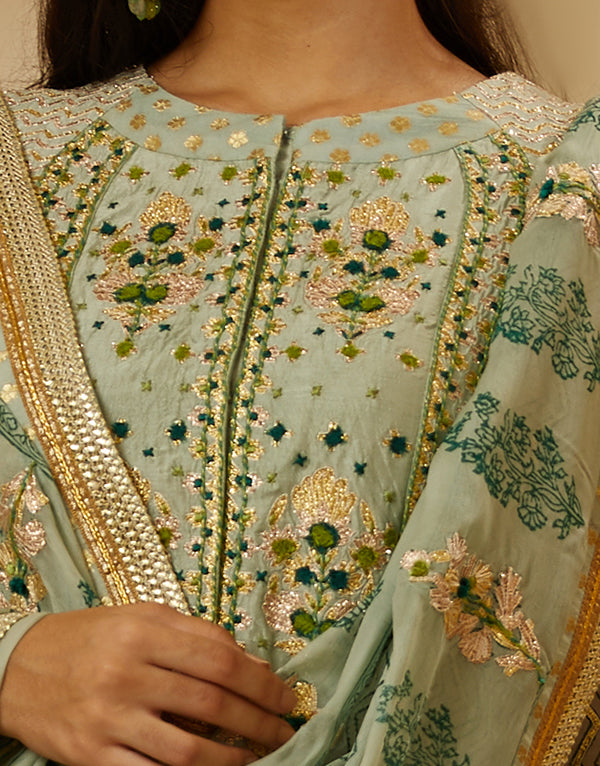 Light Sea Green Anarkali Set