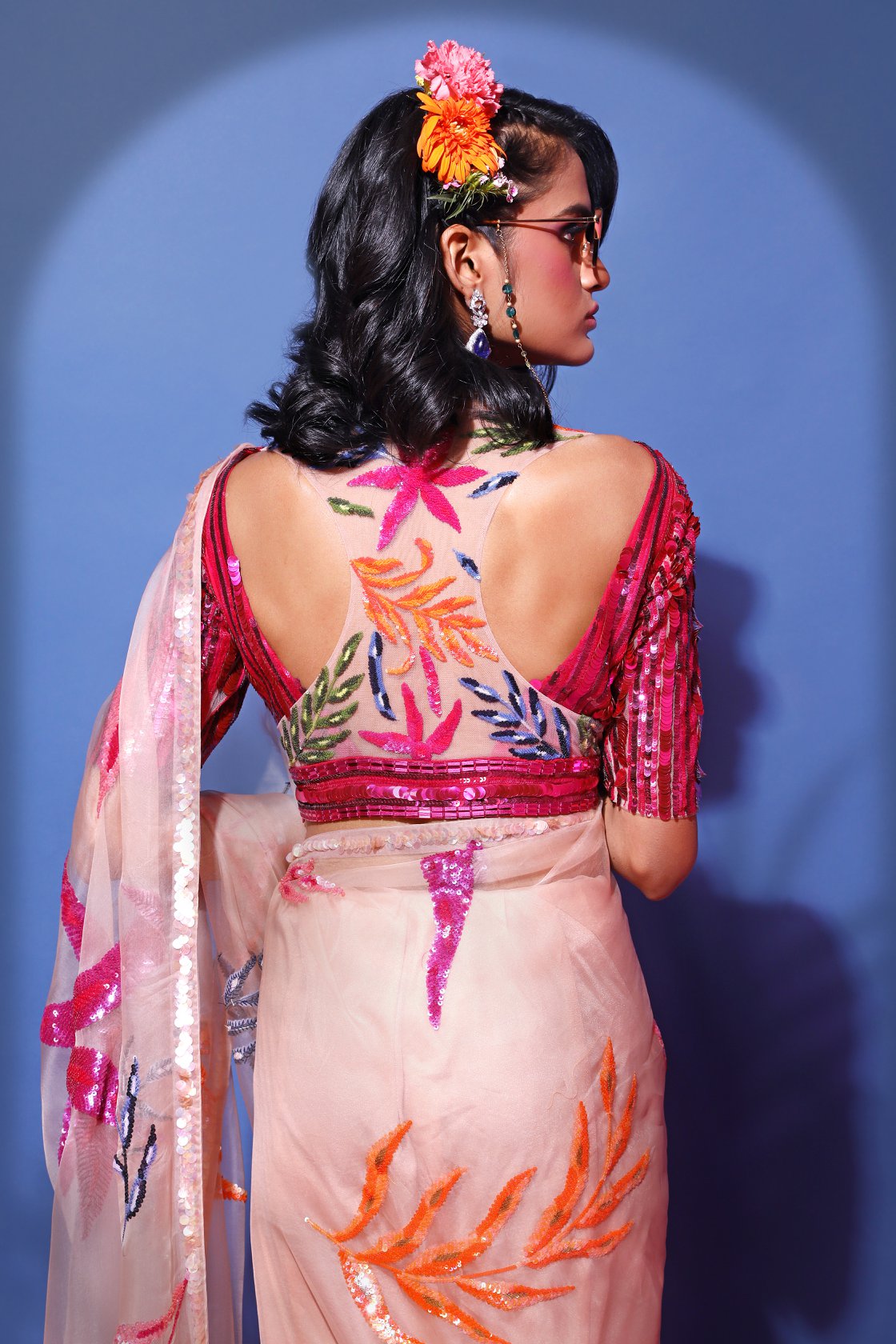 Blush Organza Saree Set