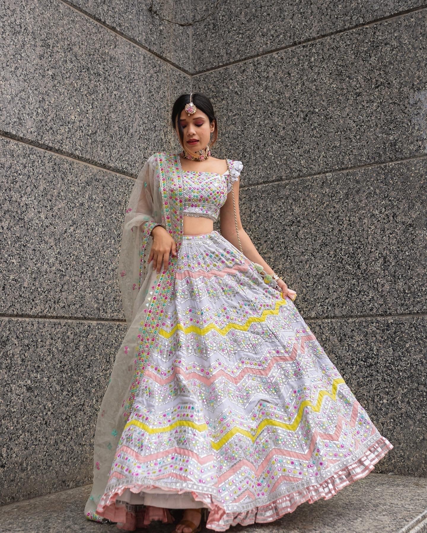 Riya Jain in Noor Chevron Lehenga Set