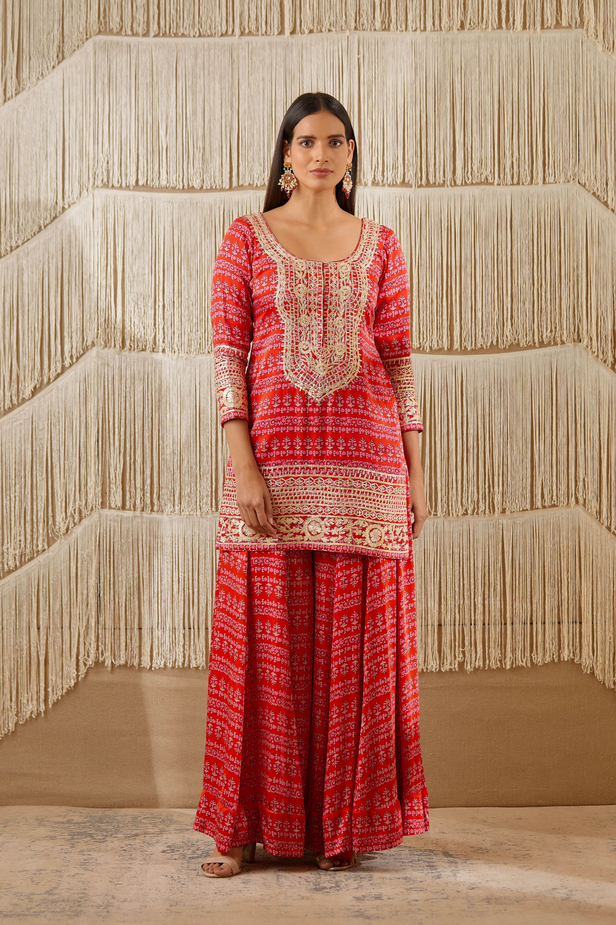 Red Sharara set