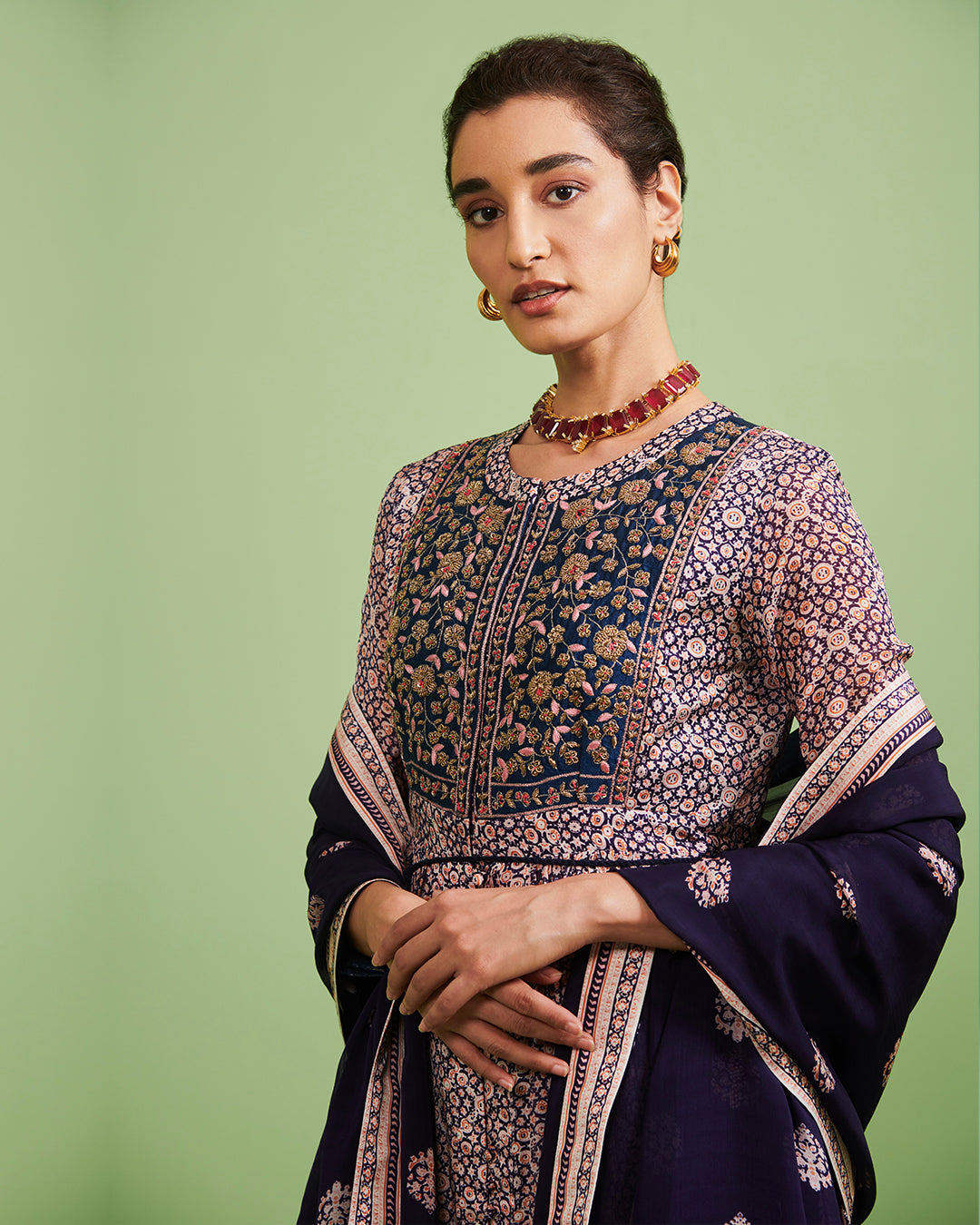 Blue Anarkali Set