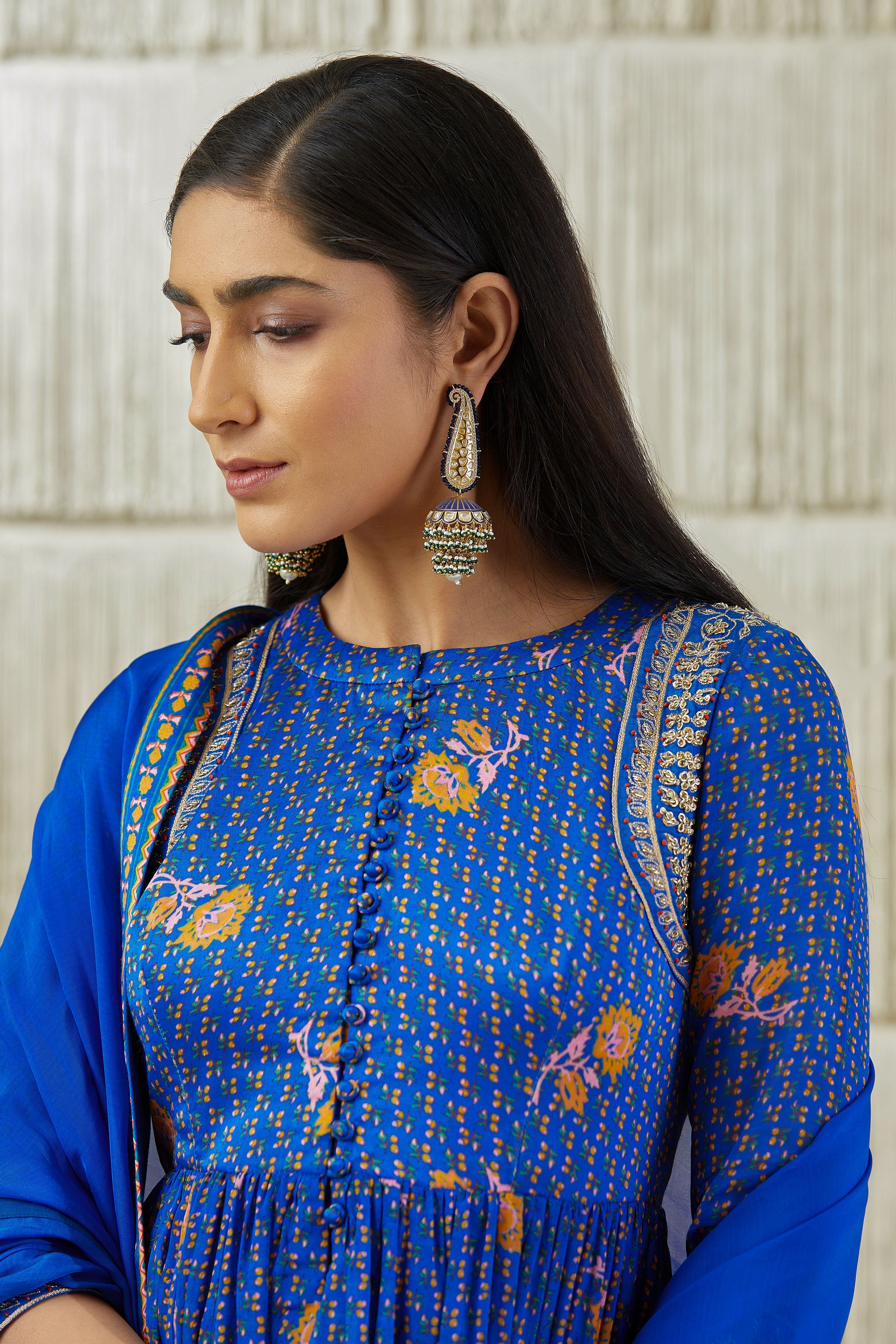 Royal Blue Sharara set