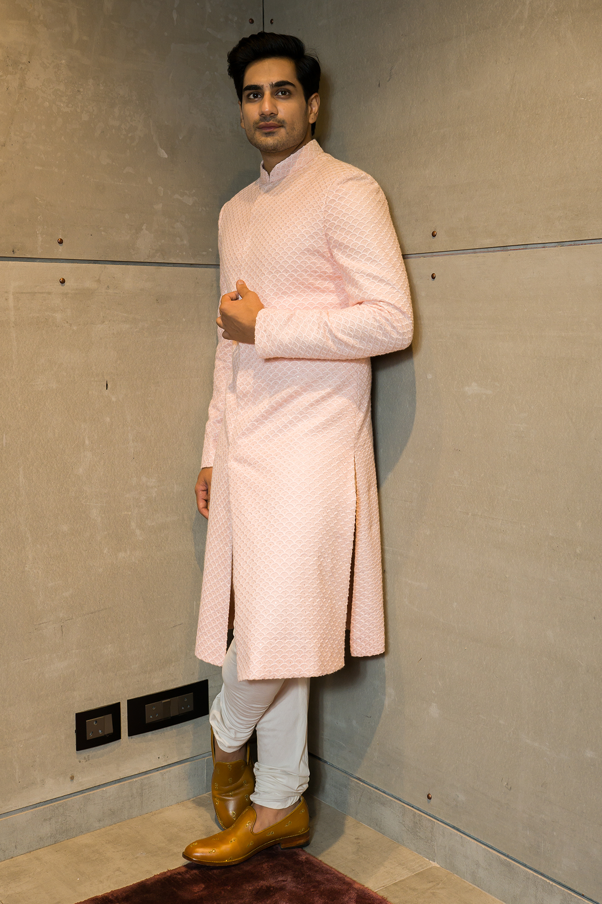 Peach Cloud Sherwani