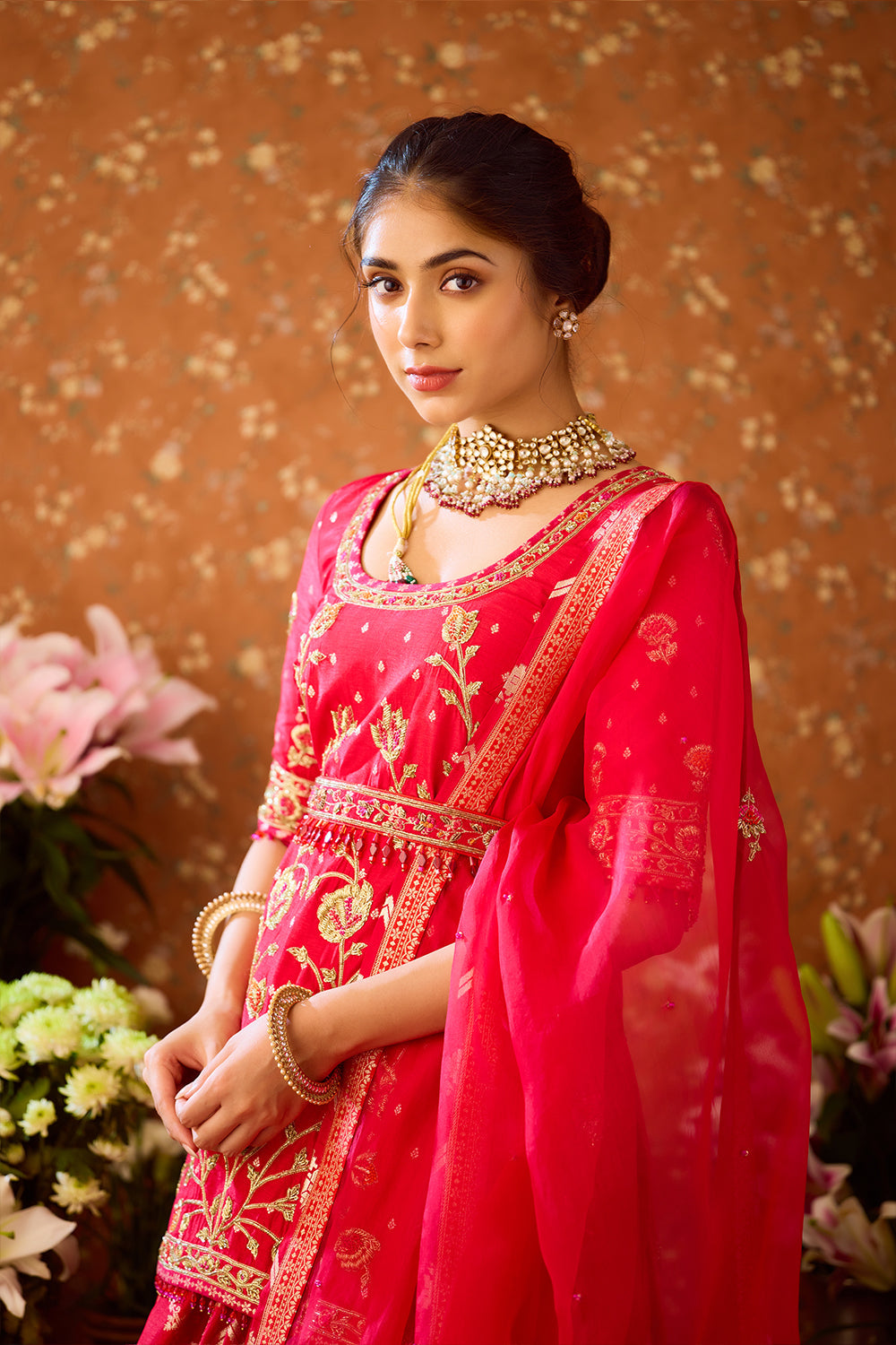 Raspberry Red Lehenga Set