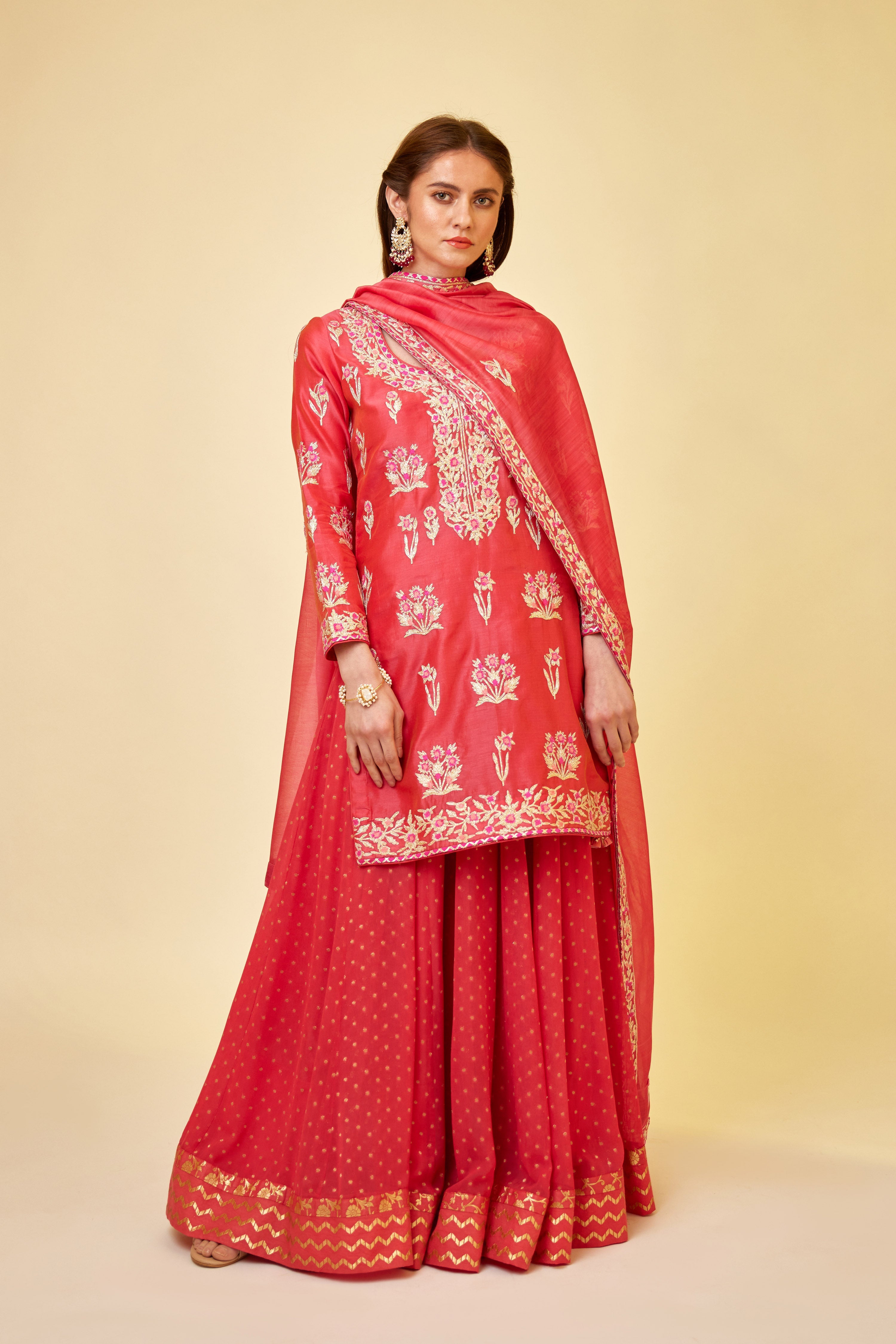 Scarlet Red Skirt Set