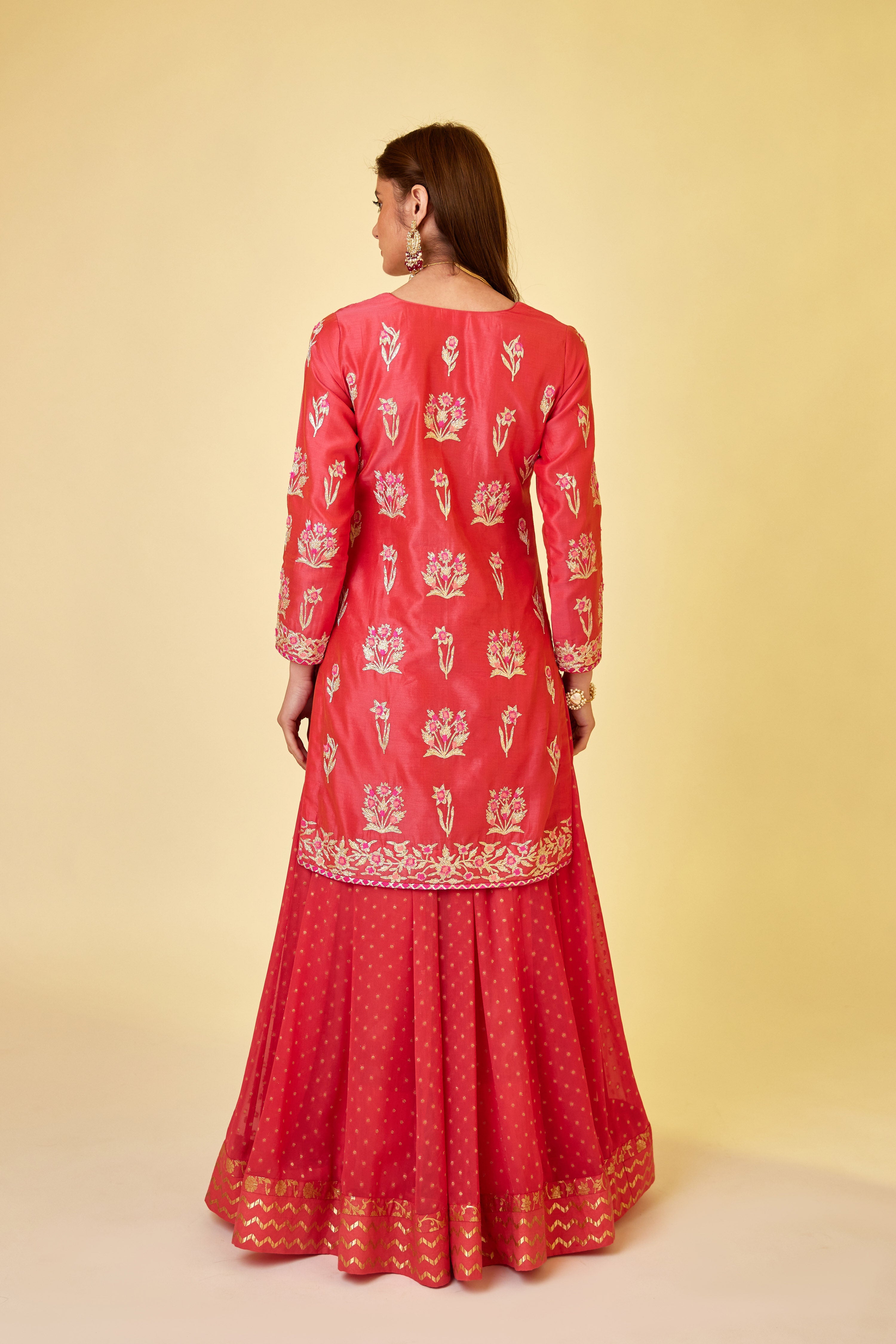 Scarlet Red Skirt Set