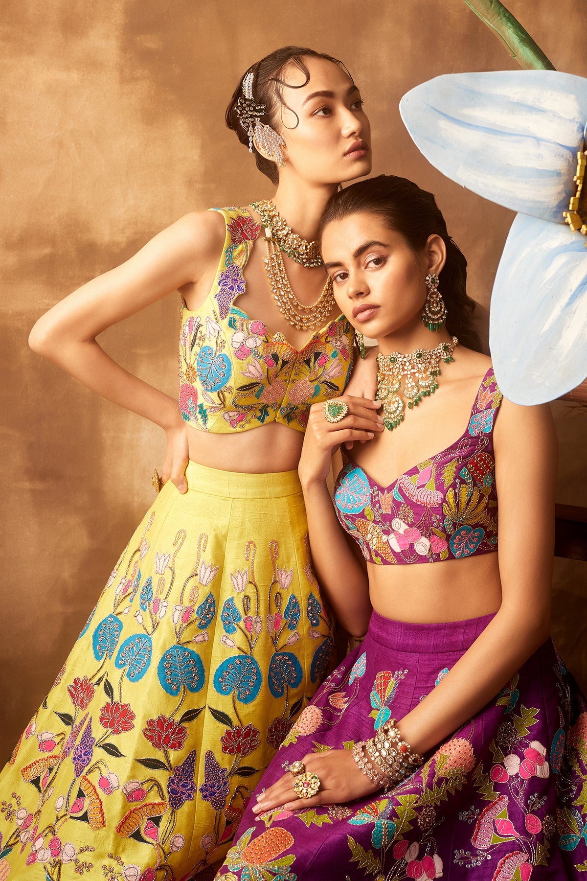 Tulip - Lime Raw Silk Lehenga Set