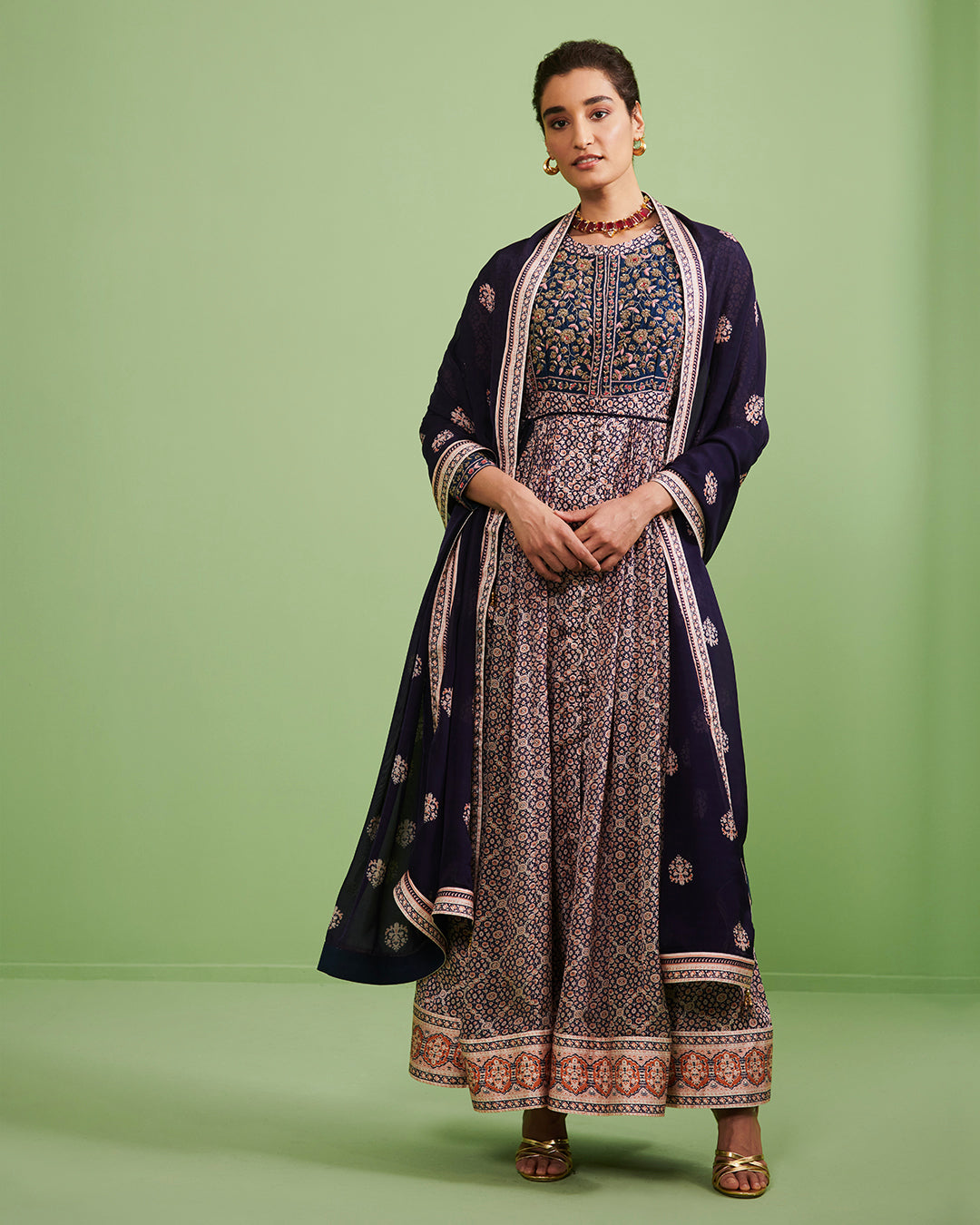 Blue Anarkali Set