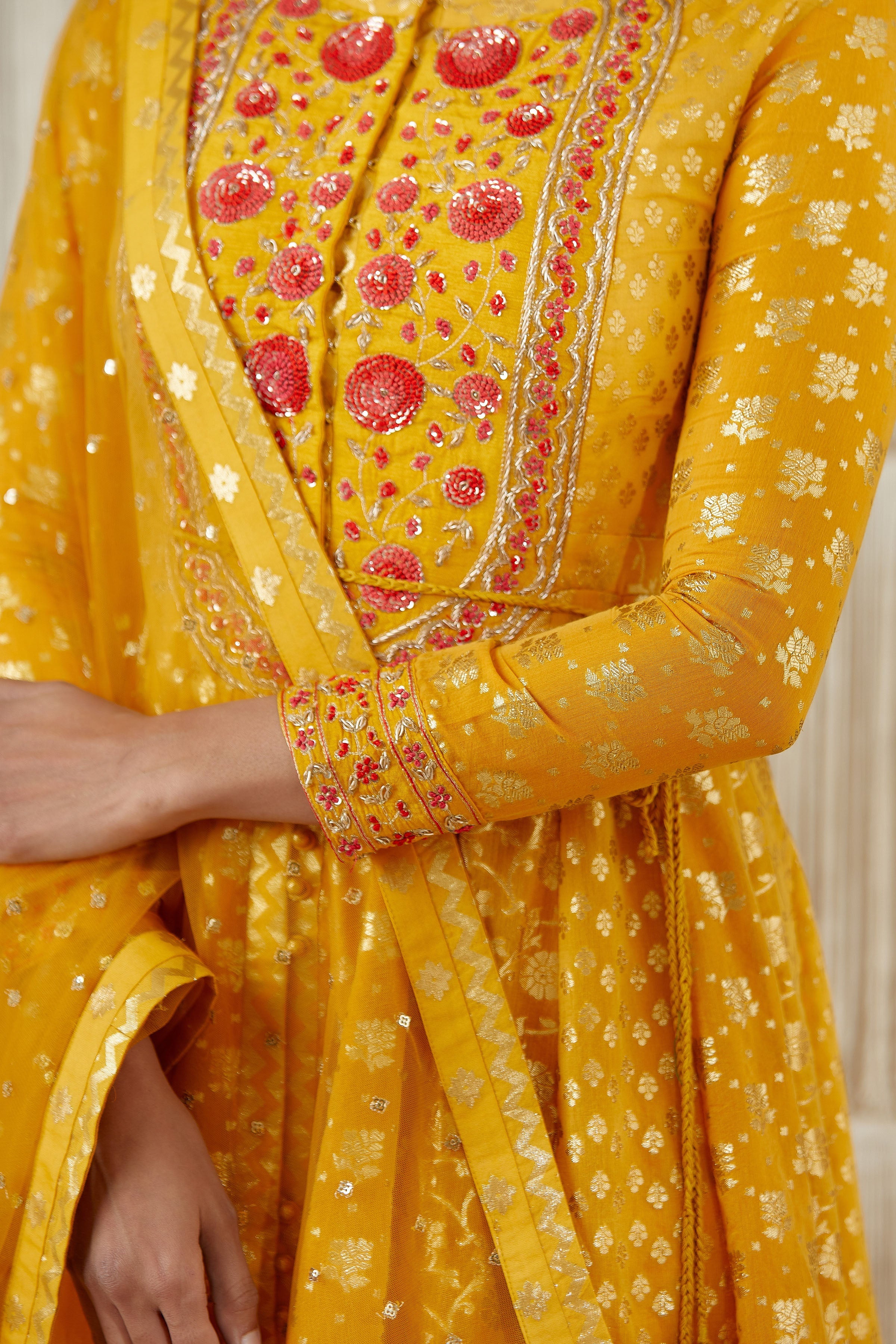 Mustard Anarkali set