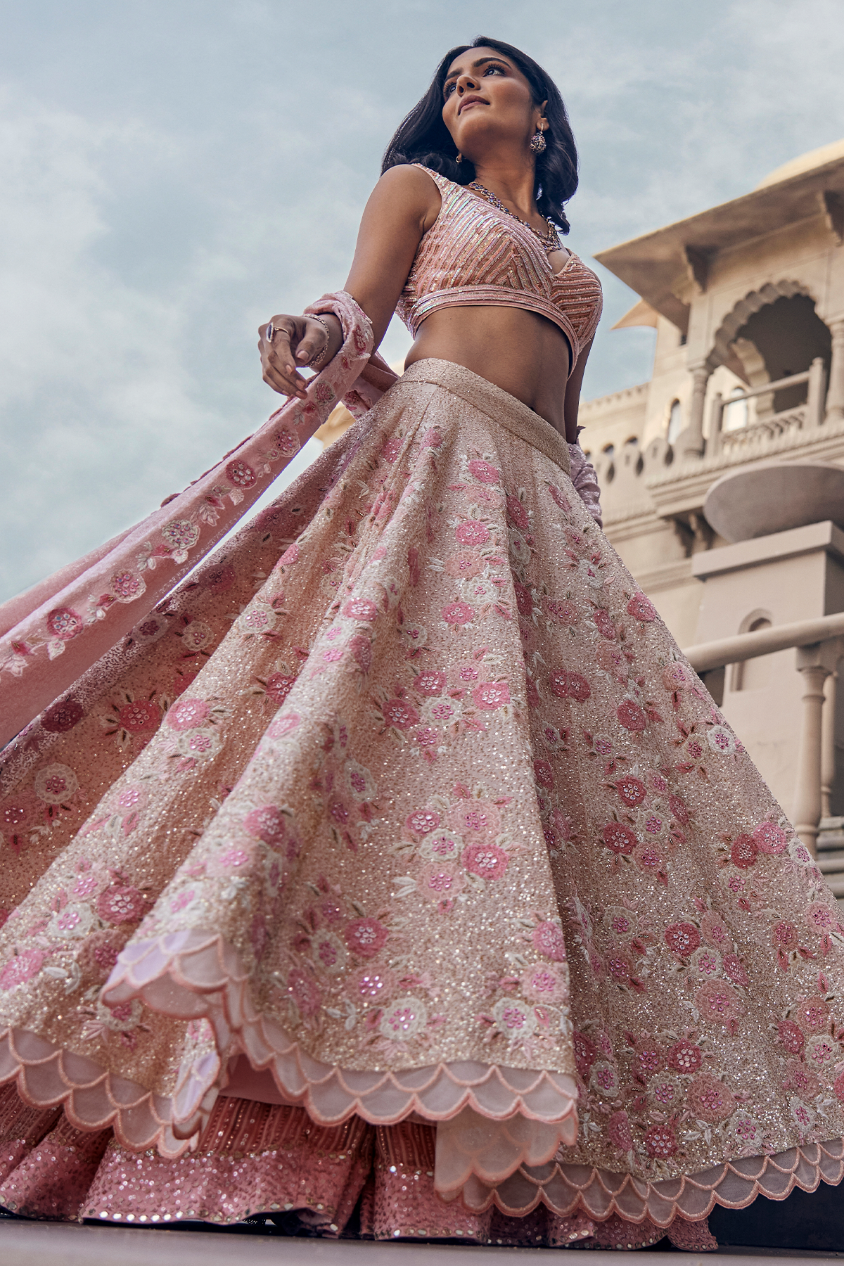 Applique and Sequence Lehenga