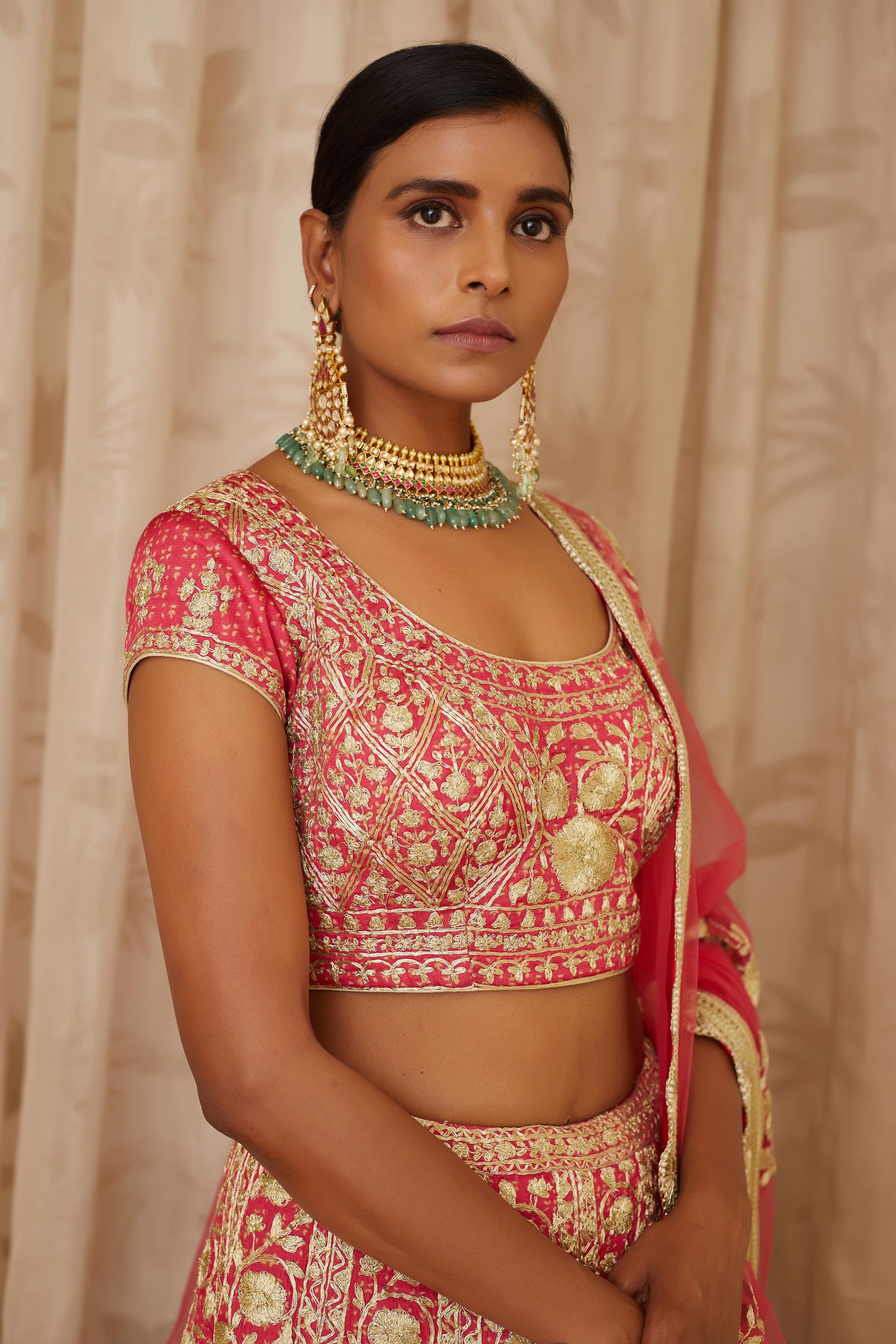 Coral Lehenga Set