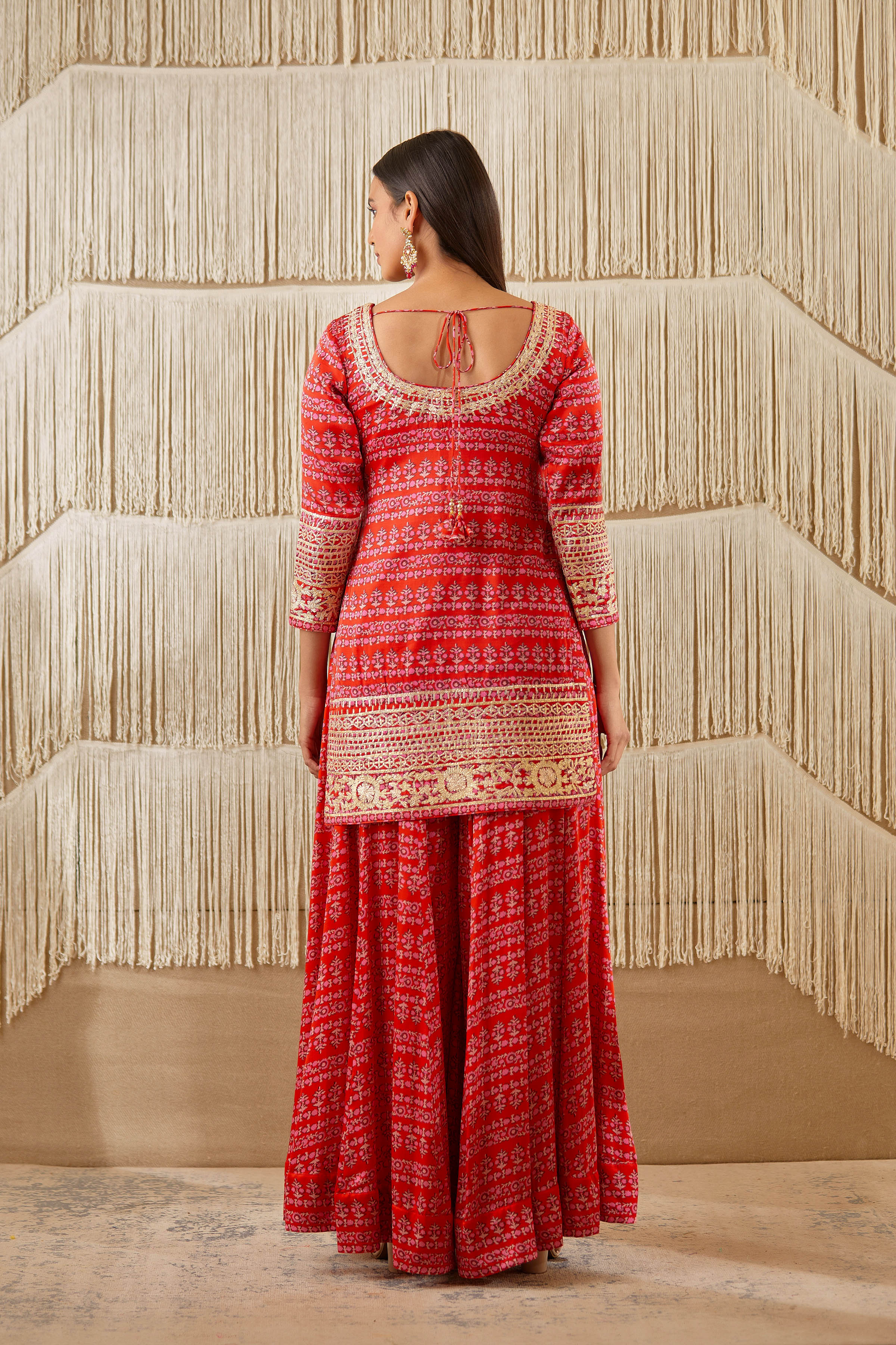 Red Sharara set