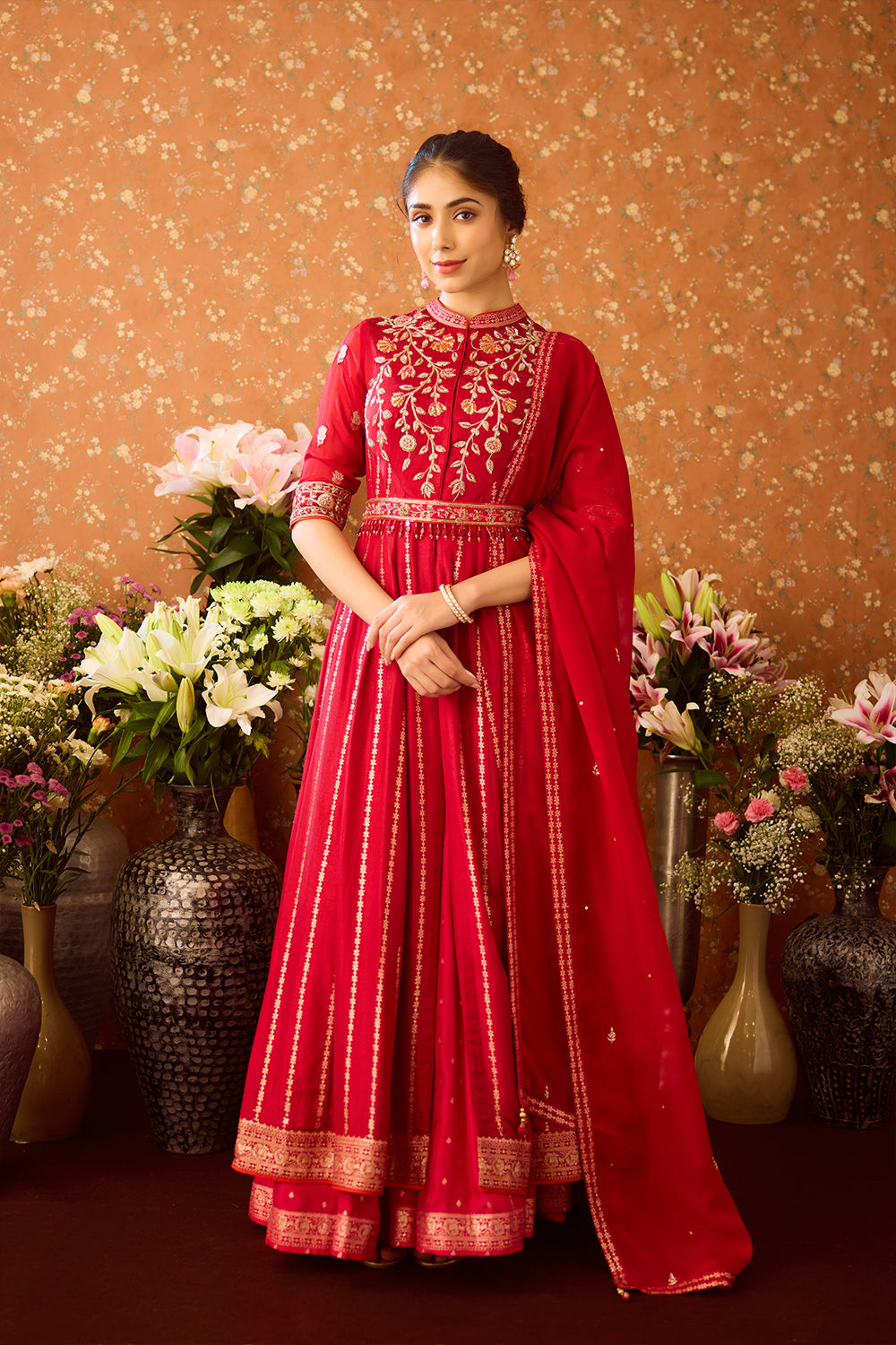 Persian Maroon Sharara Set