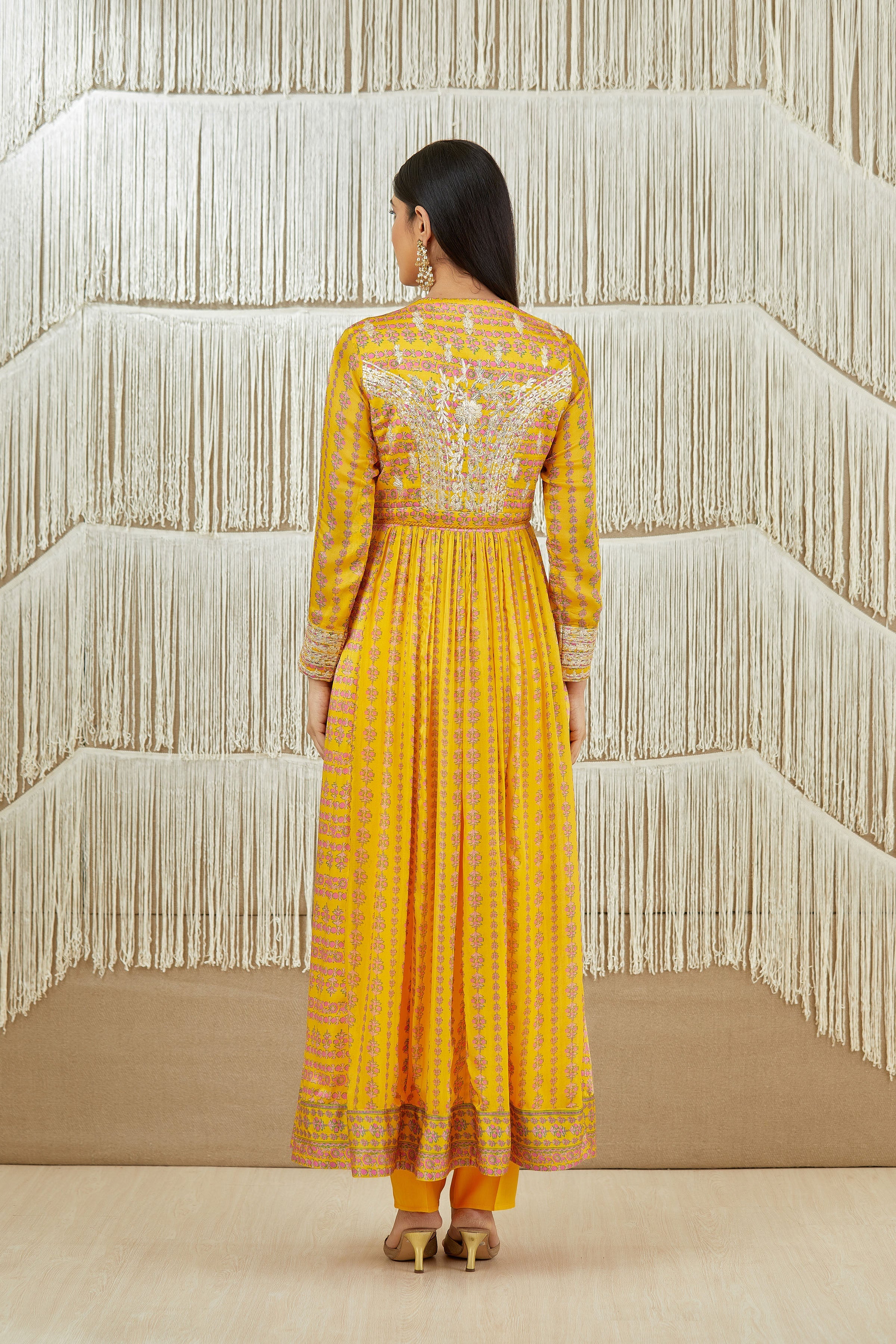 Mustard Yellow Anarkali set