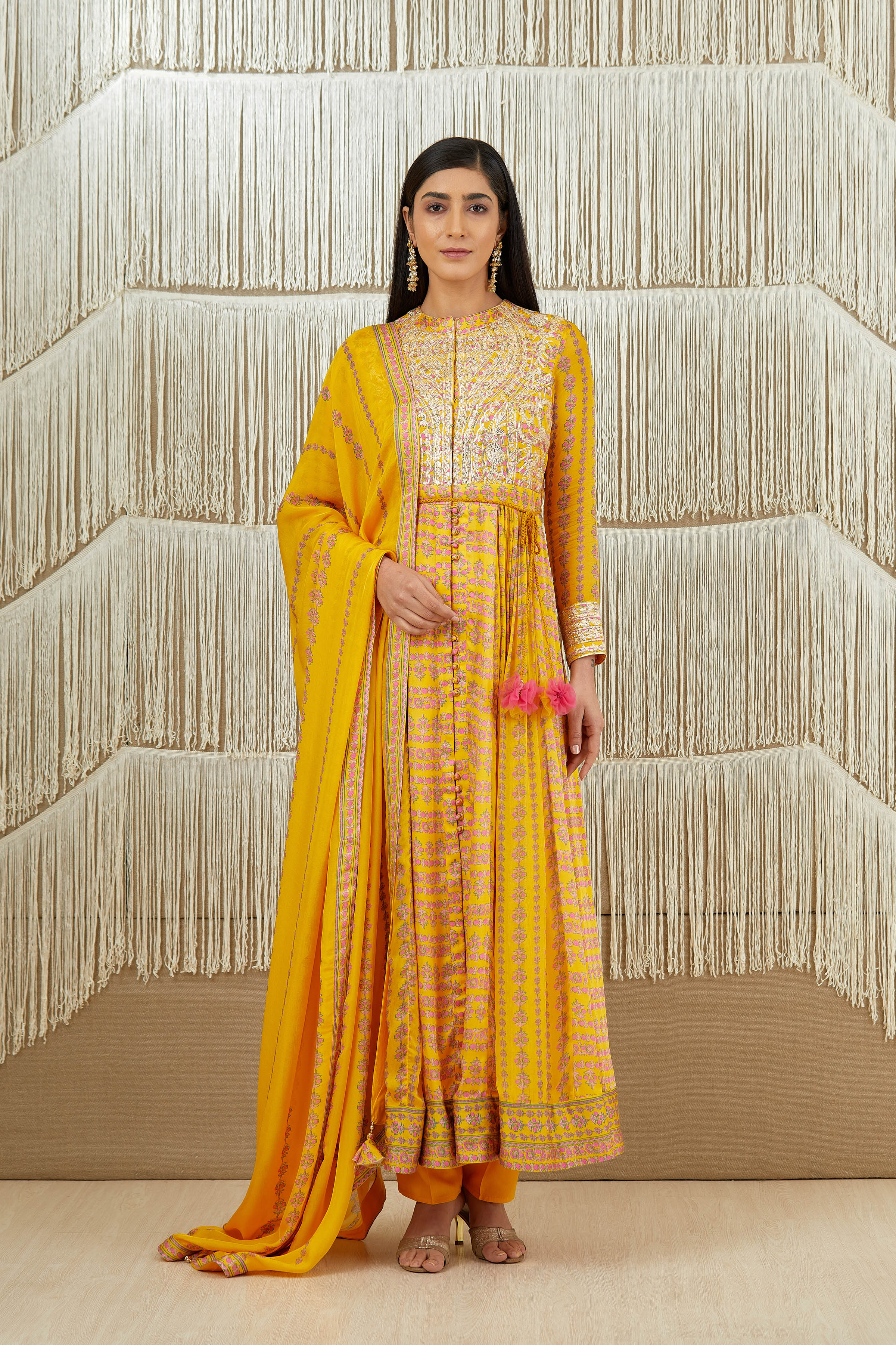 Mustard Yellow Anarkali set