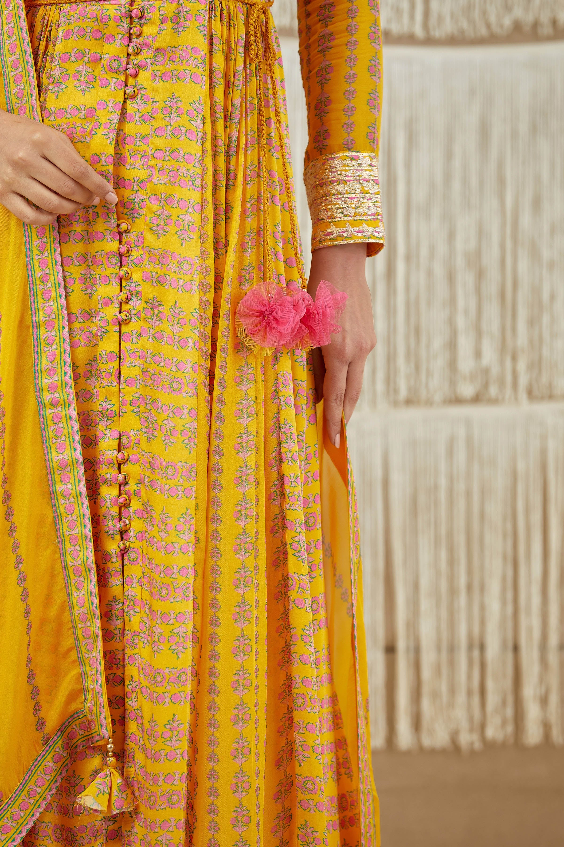Mustard Yellow Anarkali set