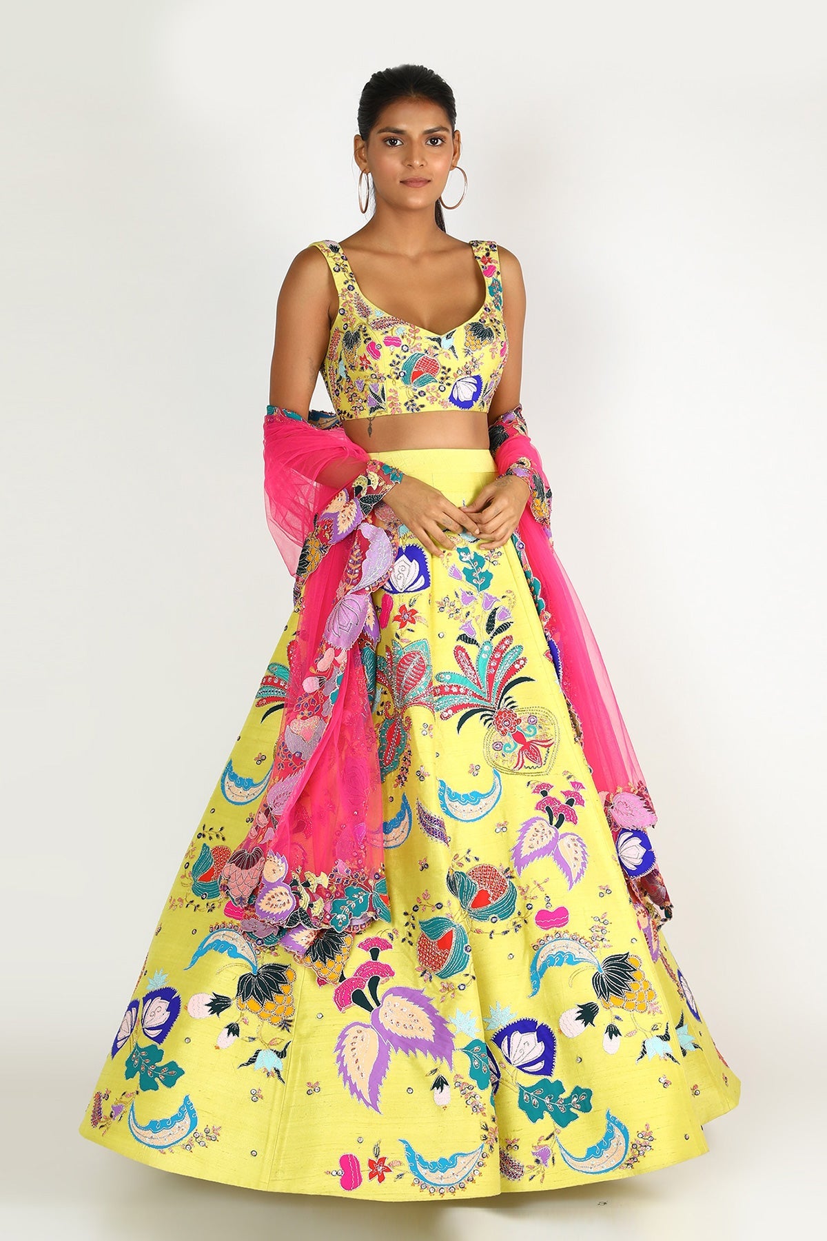 Dia - Yellow Raw Silk Lehenga Set