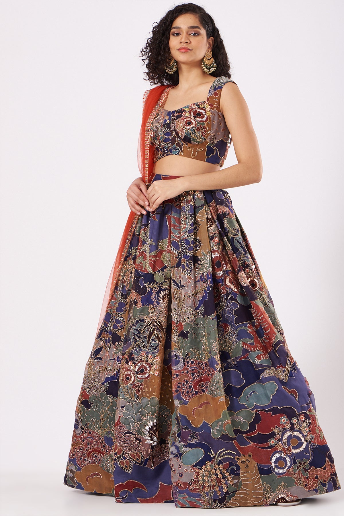 Seraphine - Blue Organza Lehenga Set