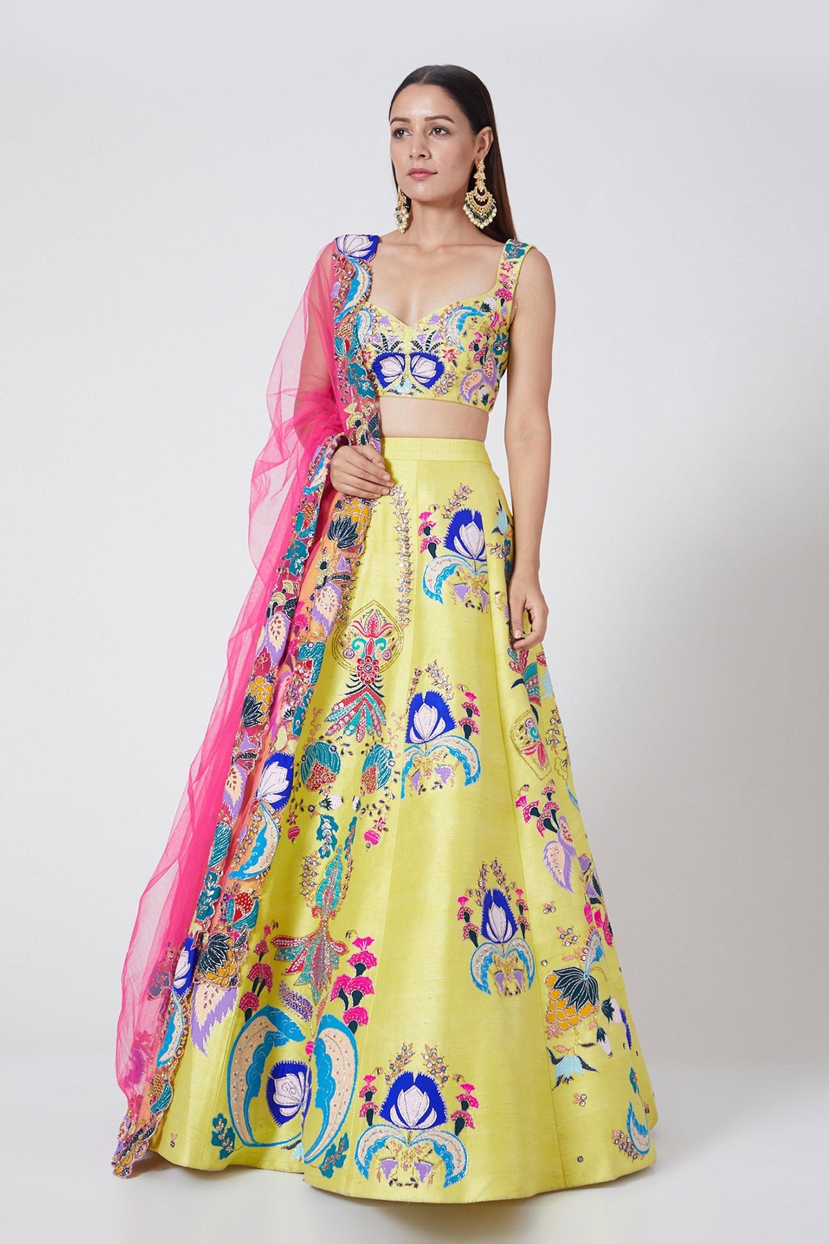 Viha - Yellow Raw Silk Lehenga Set