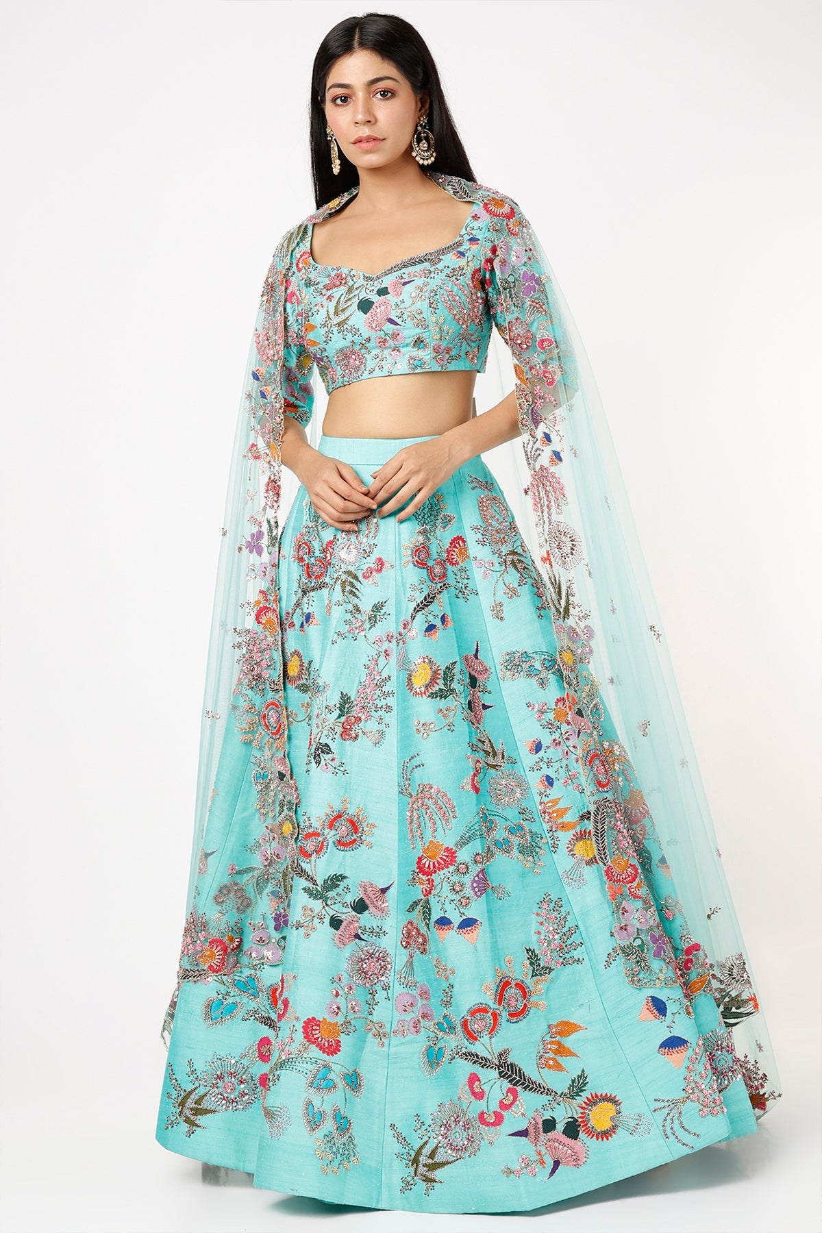 Azura - Avatar Blue Raw Silk Lehenga Set