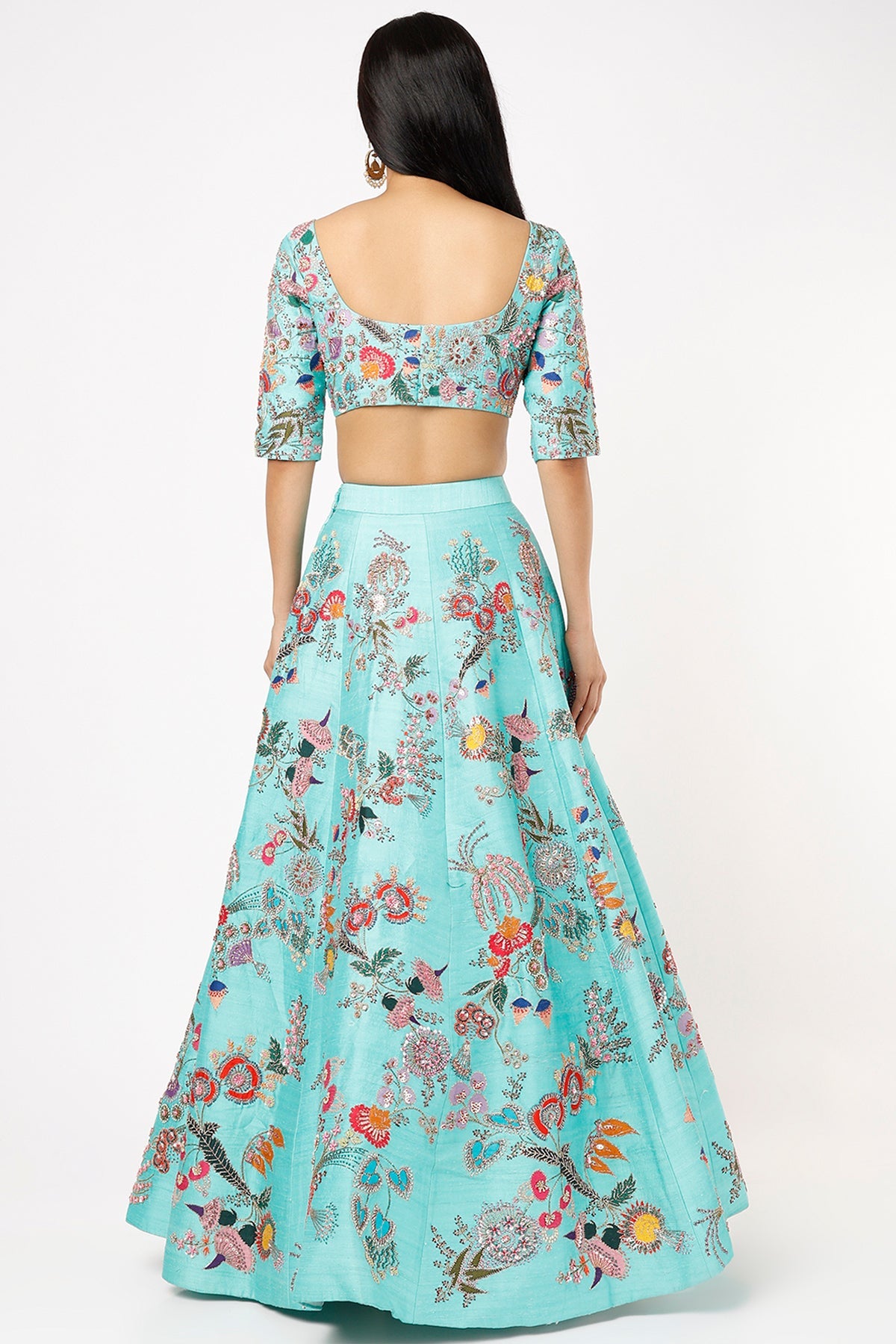 Azura - Avatar Blue Raw Silk Lehenga Set
