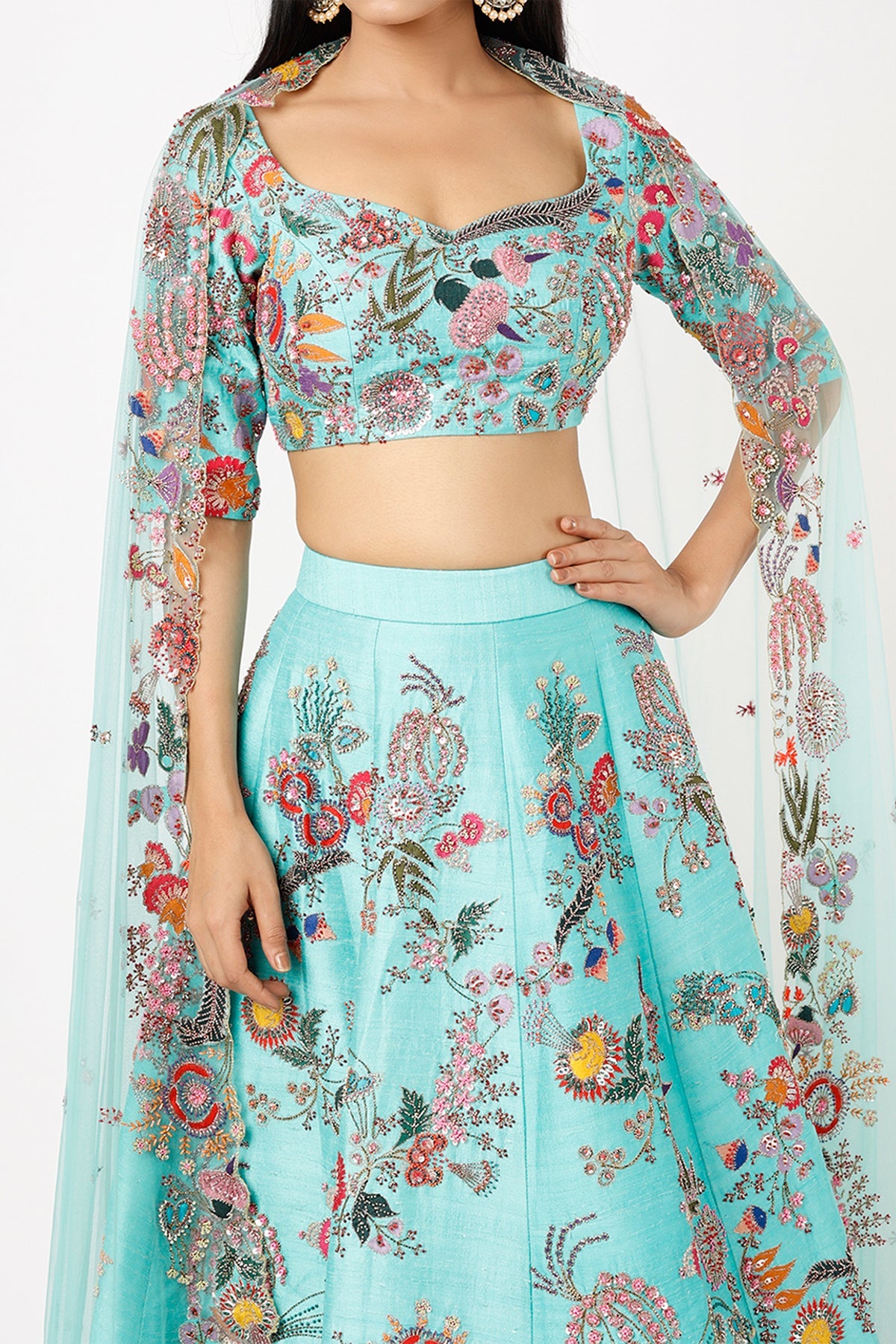 Azura - Avatar Blue Raw Silk Lehenga Set