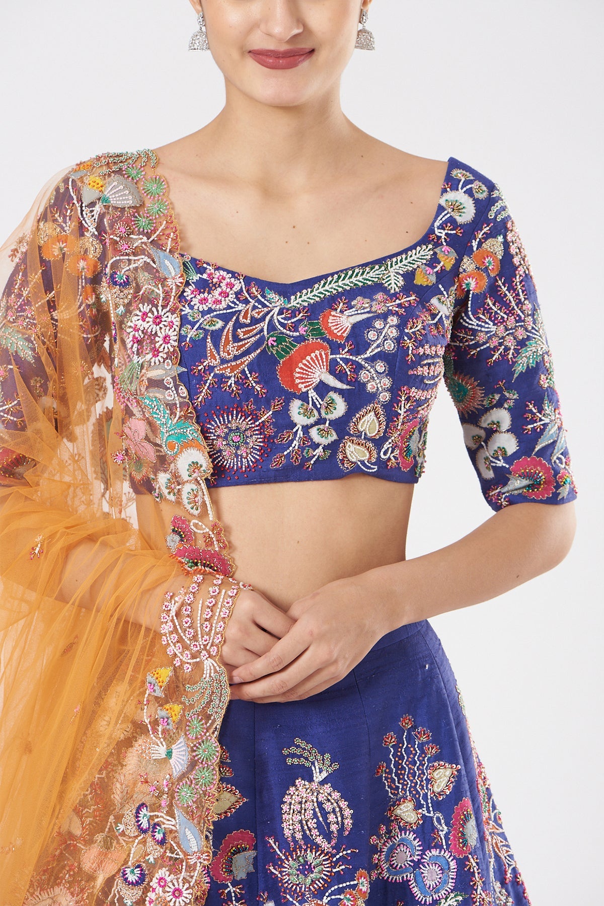 Lapis - Electric Blue Raw Silk Lehenga Set