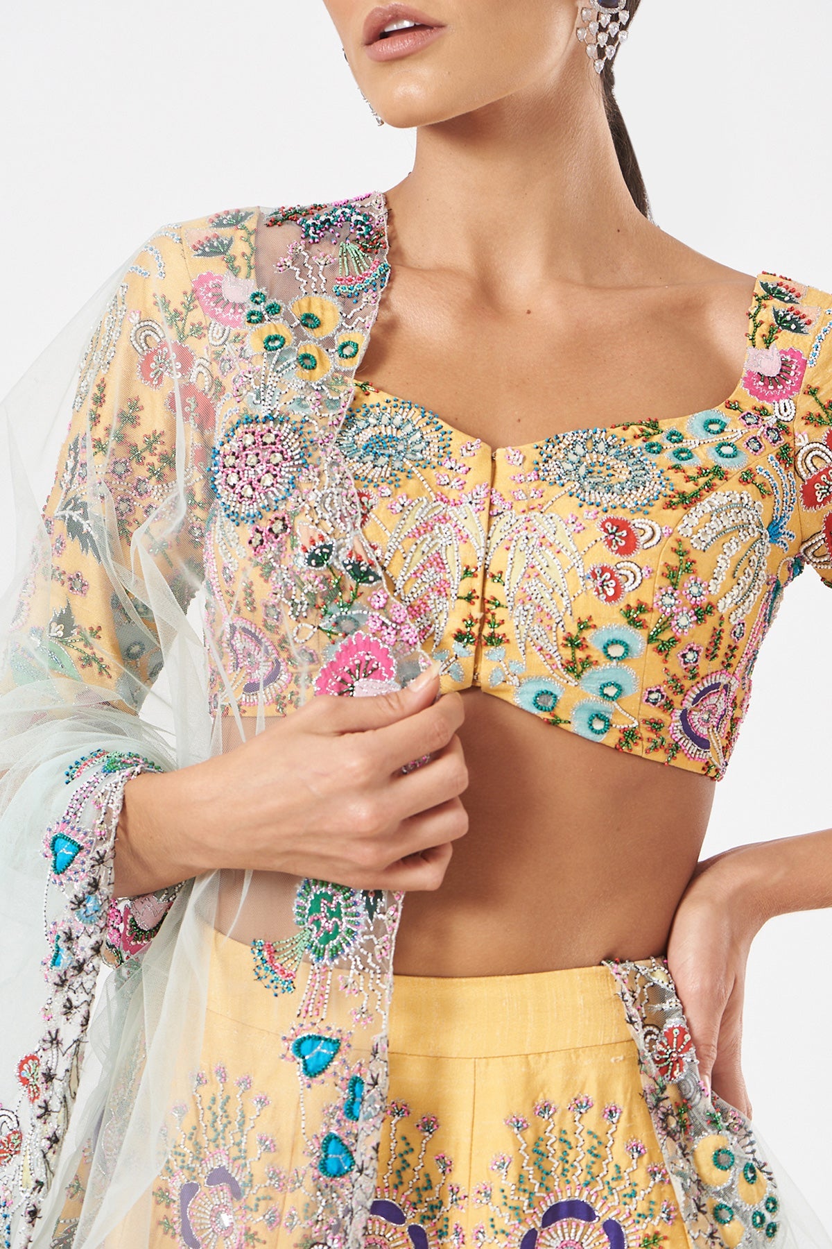 Aurelia - Yellow Raw Silk Lehenga Set