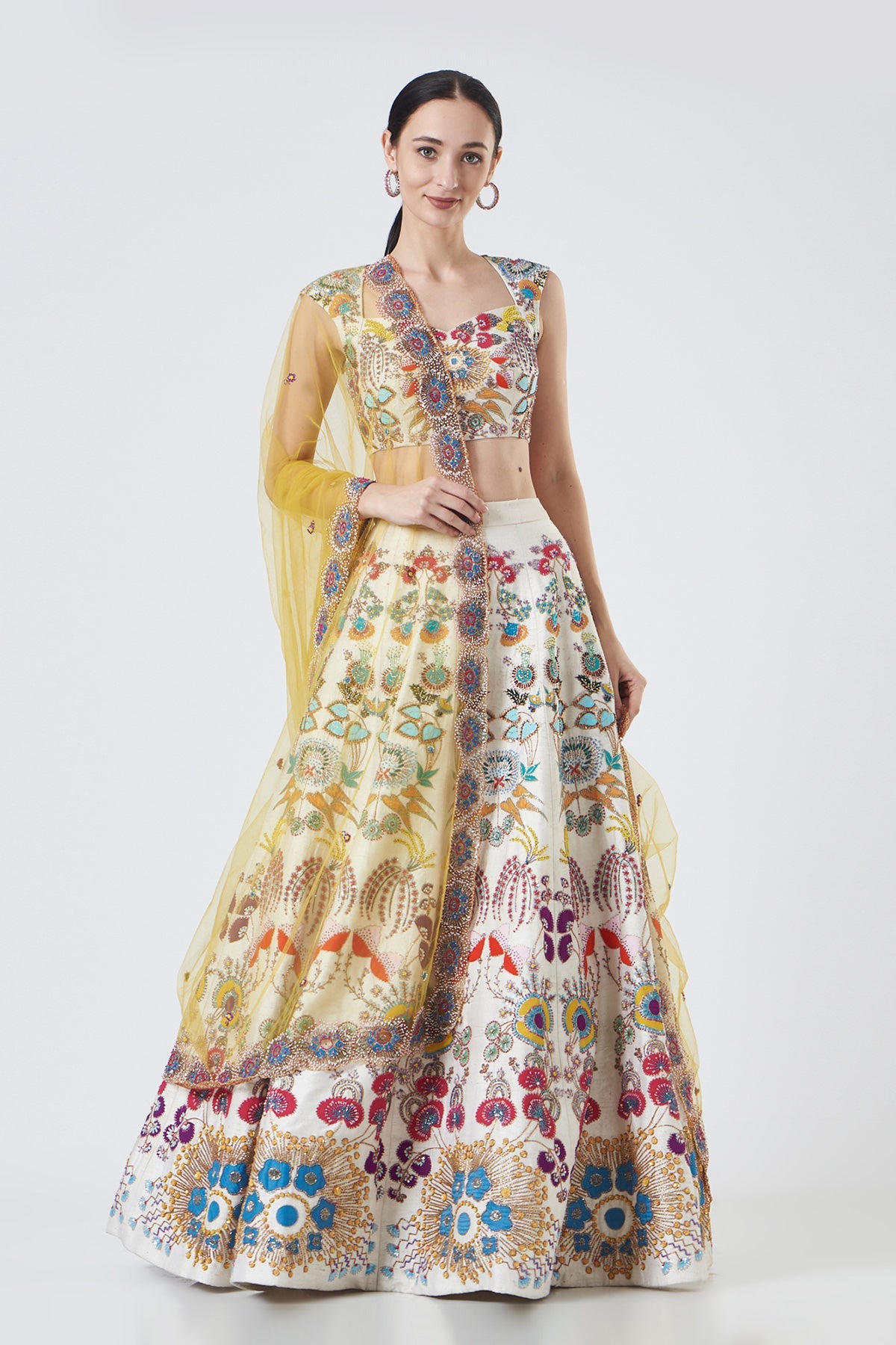 Bianca - Ivory Raw Silk Lehenga Set