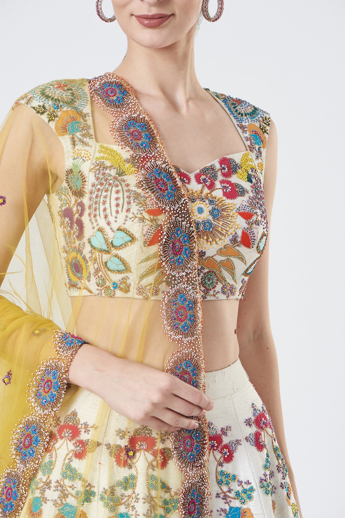 Bianca - Ivory Raw Silk Lehenga Set