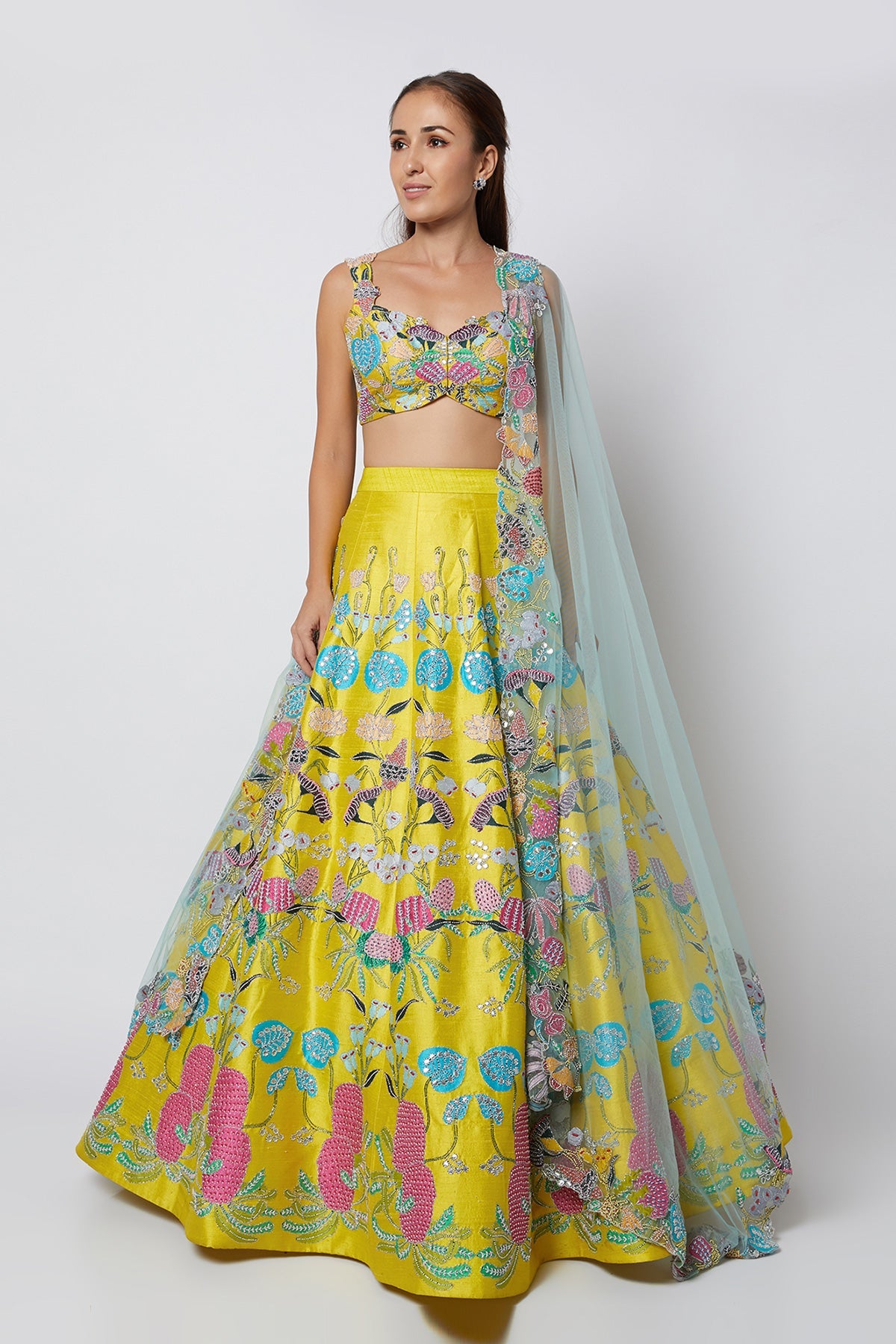 Goldenrod - Yellow Raw Silk Lehenga Set