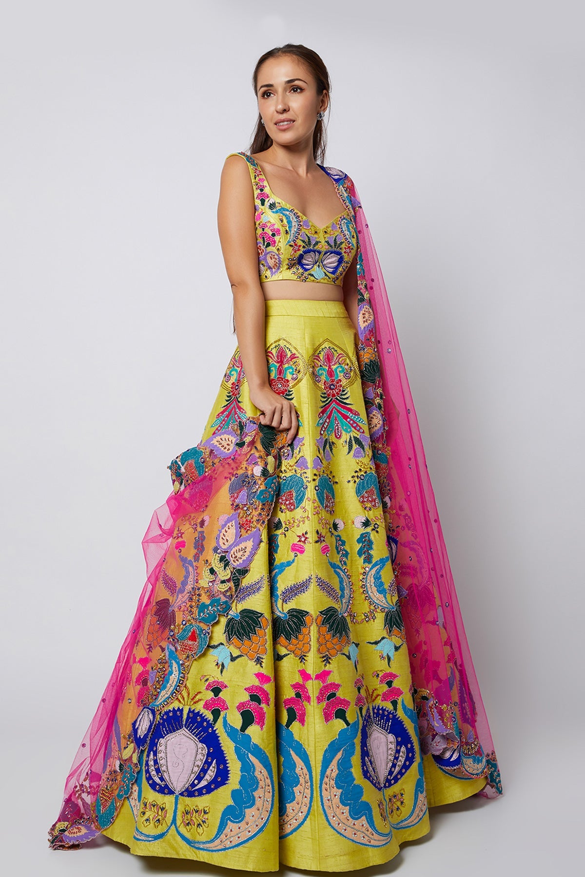 Aruni - Yellow Raw Silk Lehenga Set