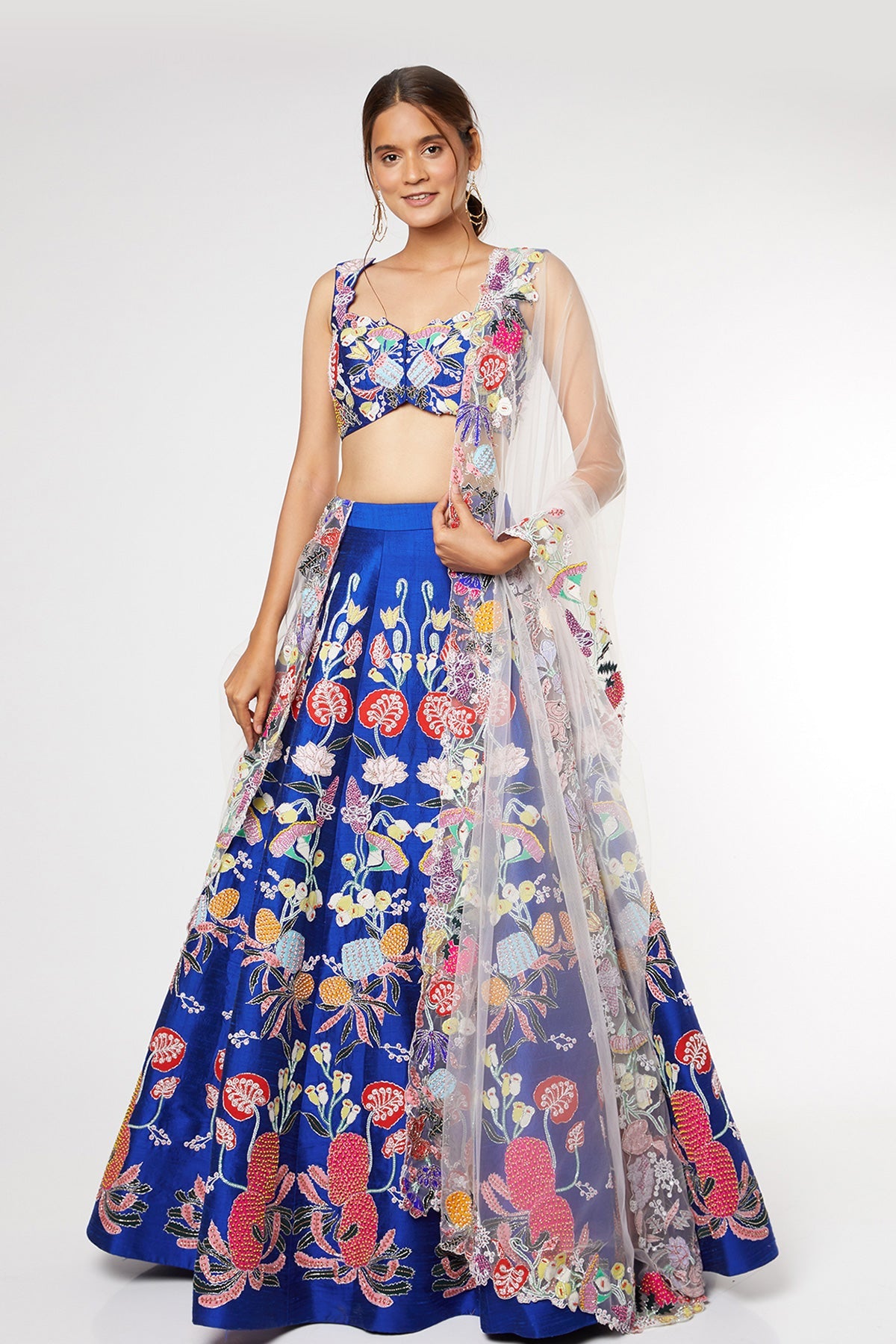 Bluebonnet - Electric Blue Raw Silk Lehenga Set