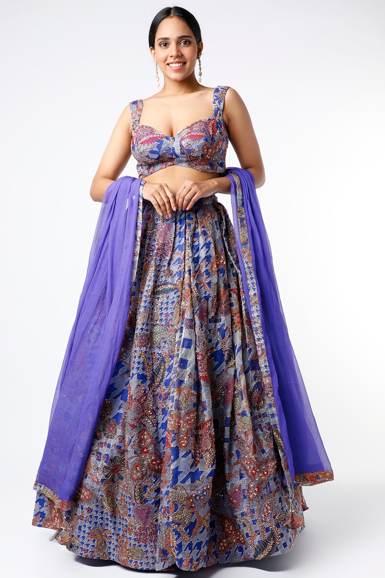 Vanya - Dodger Blue Organza Lehenga Set