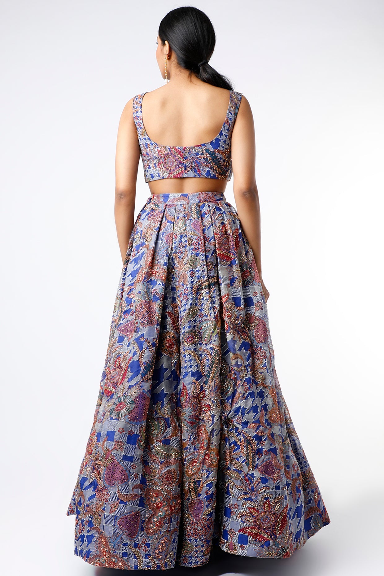 Vanya - Dodger Blue Organza Lehenga Set