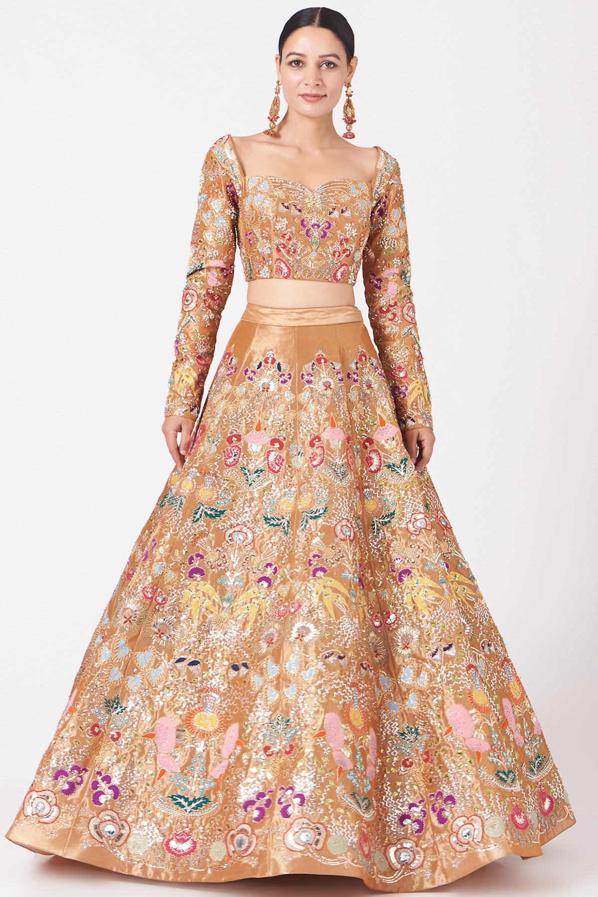 Aurum - Copper Tissue Lehenga Set