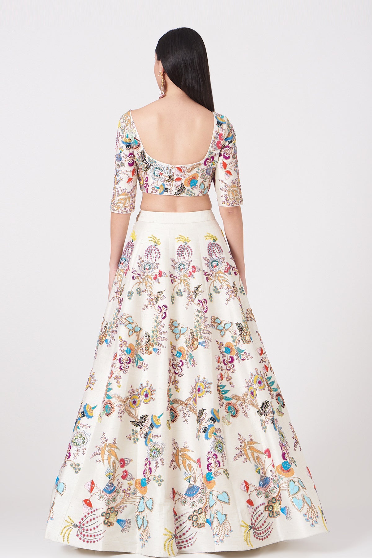 Selene - Ivory Raw Silk Lehenga Set