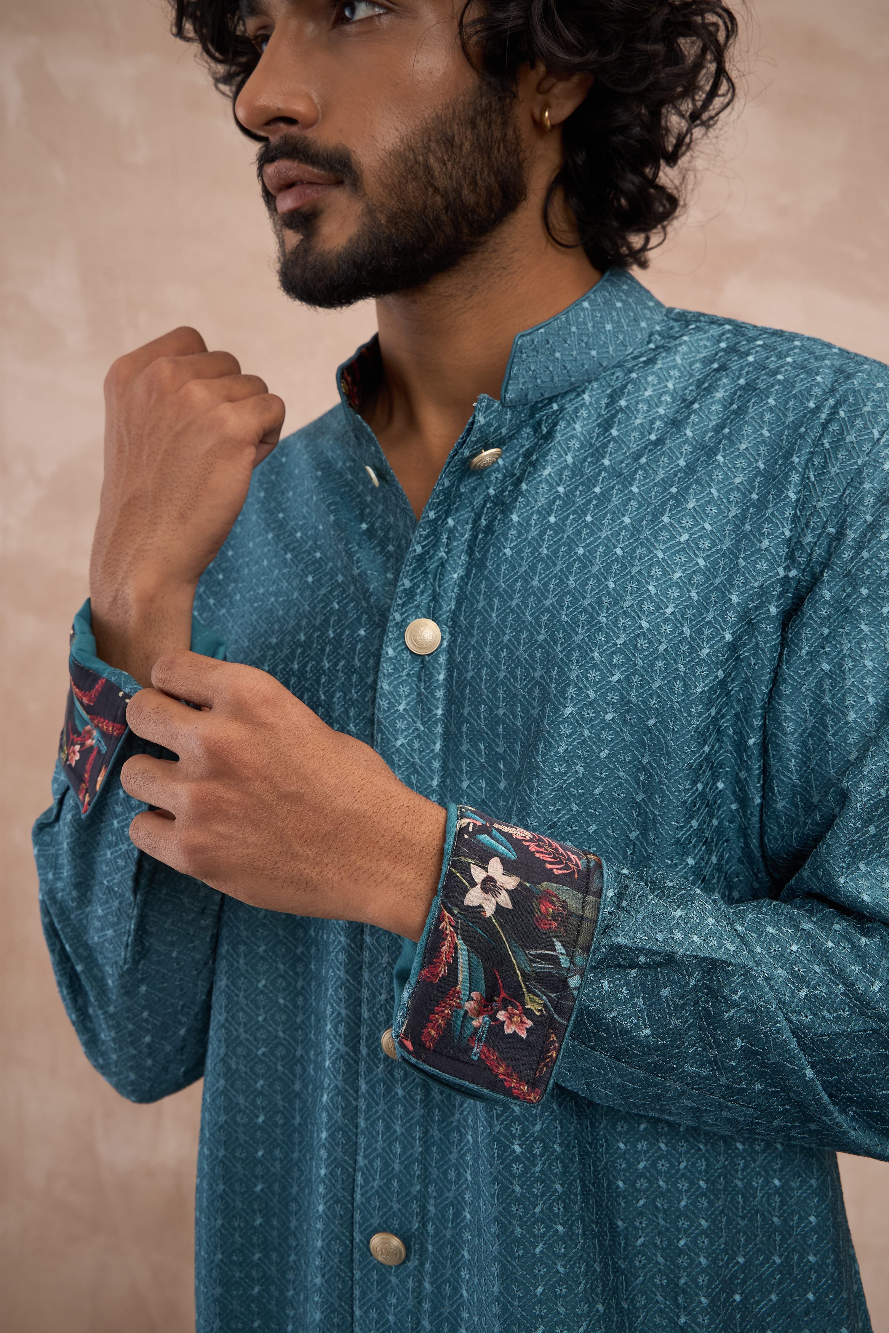 Inara Motif Nehru Jacket Set