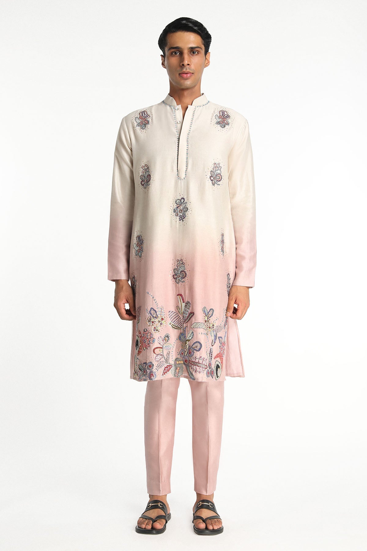 Harmony - Ivory - Pink Chanderi Silk Kurta Set