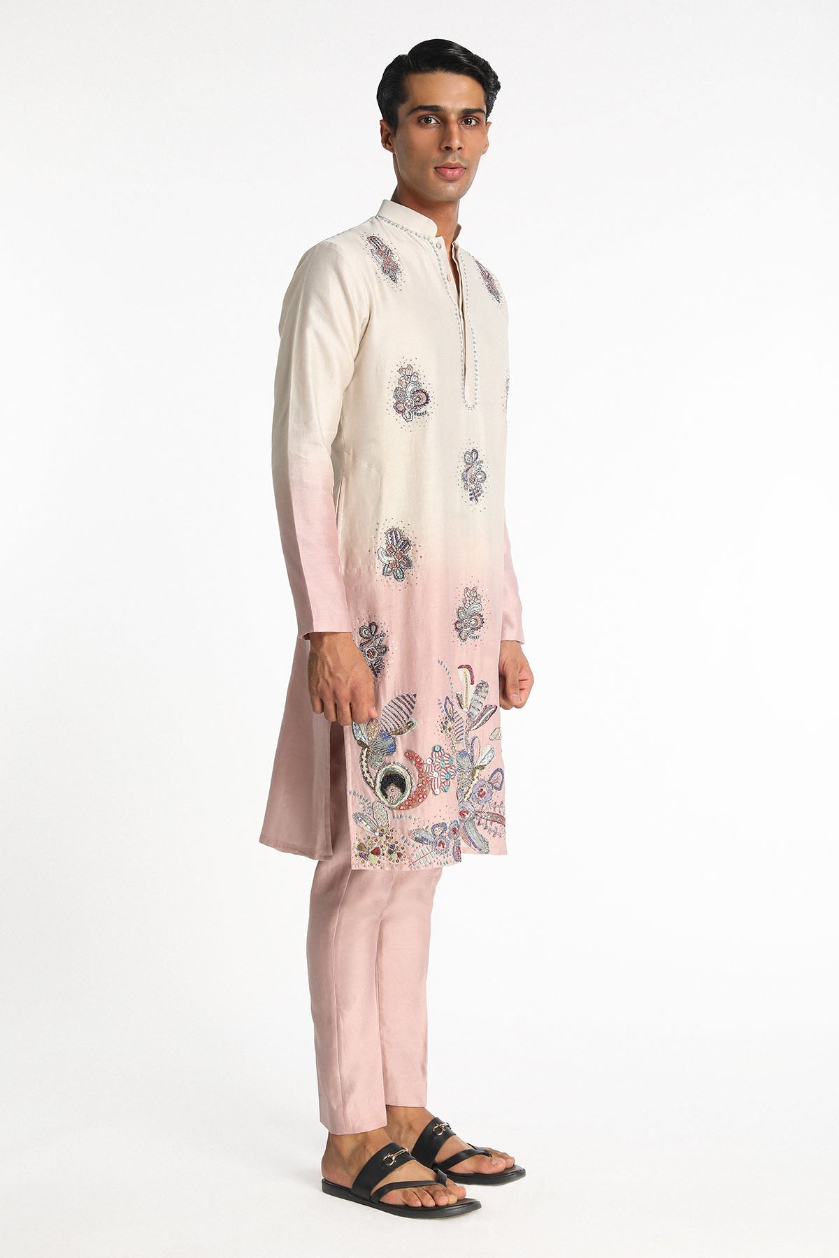 Harmony - Ivory - Pink Chanderi Silk Kurta Set