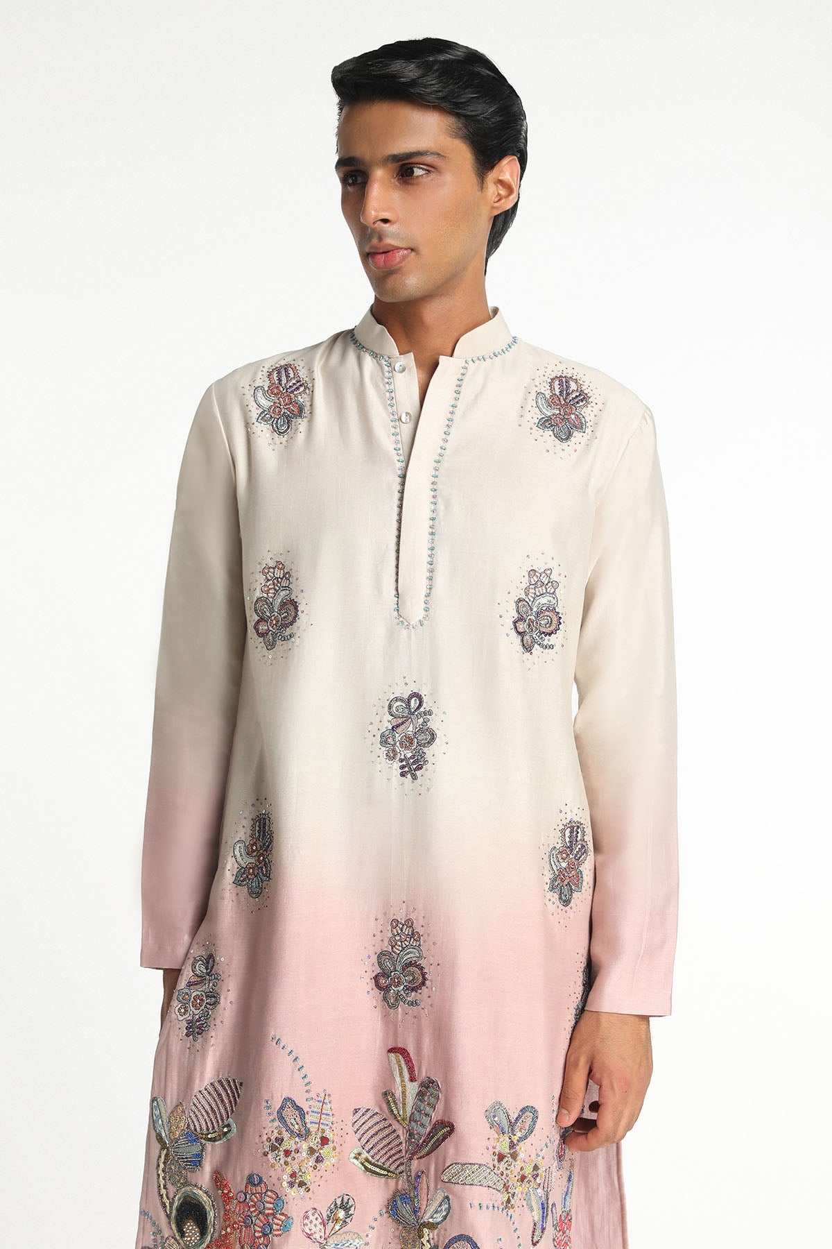 Harmony - Ivory - Pink Chanderi Silk Kurta Set