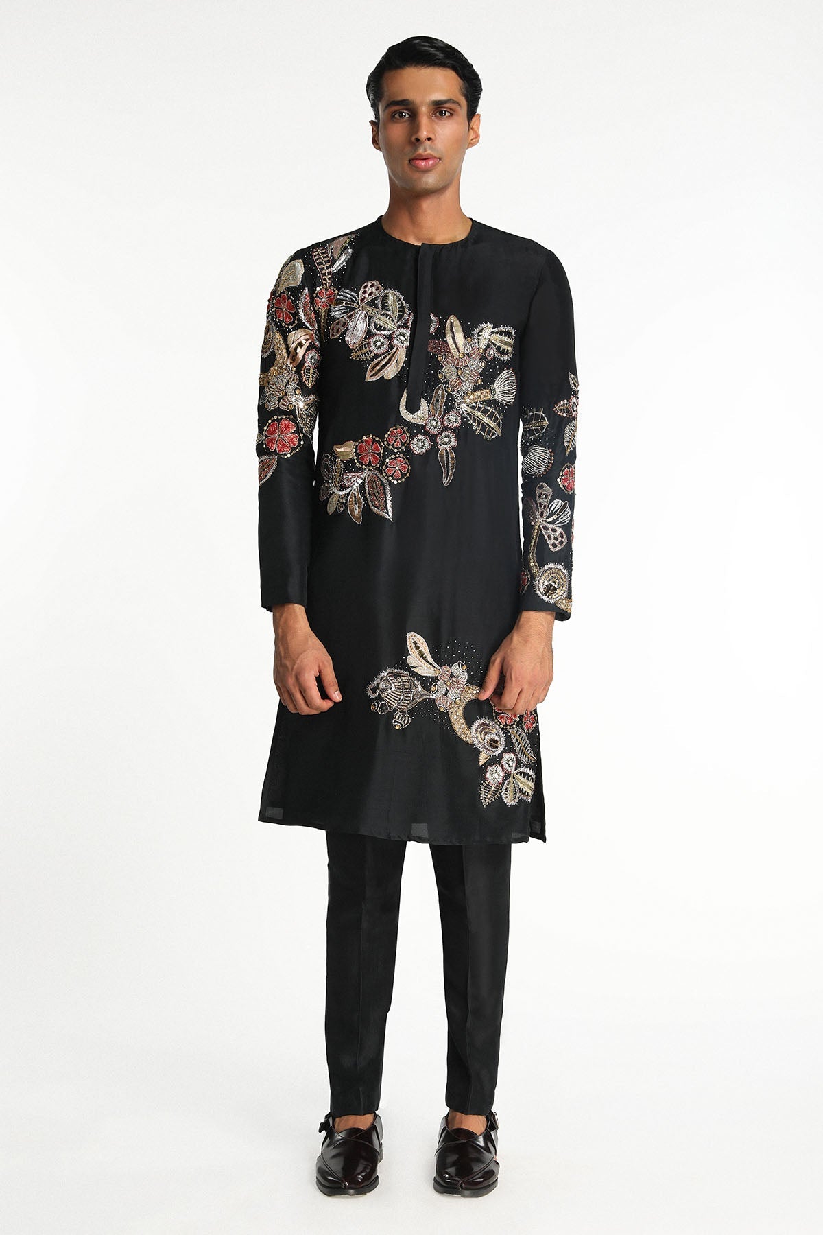 Zenith - Black Dupion Silk Kurta Set