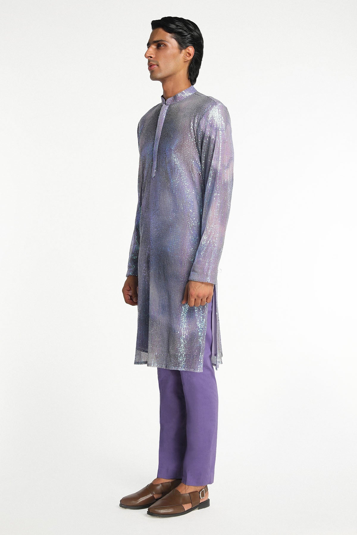 Equinox - Mist Purple Lurex Kurta Set
