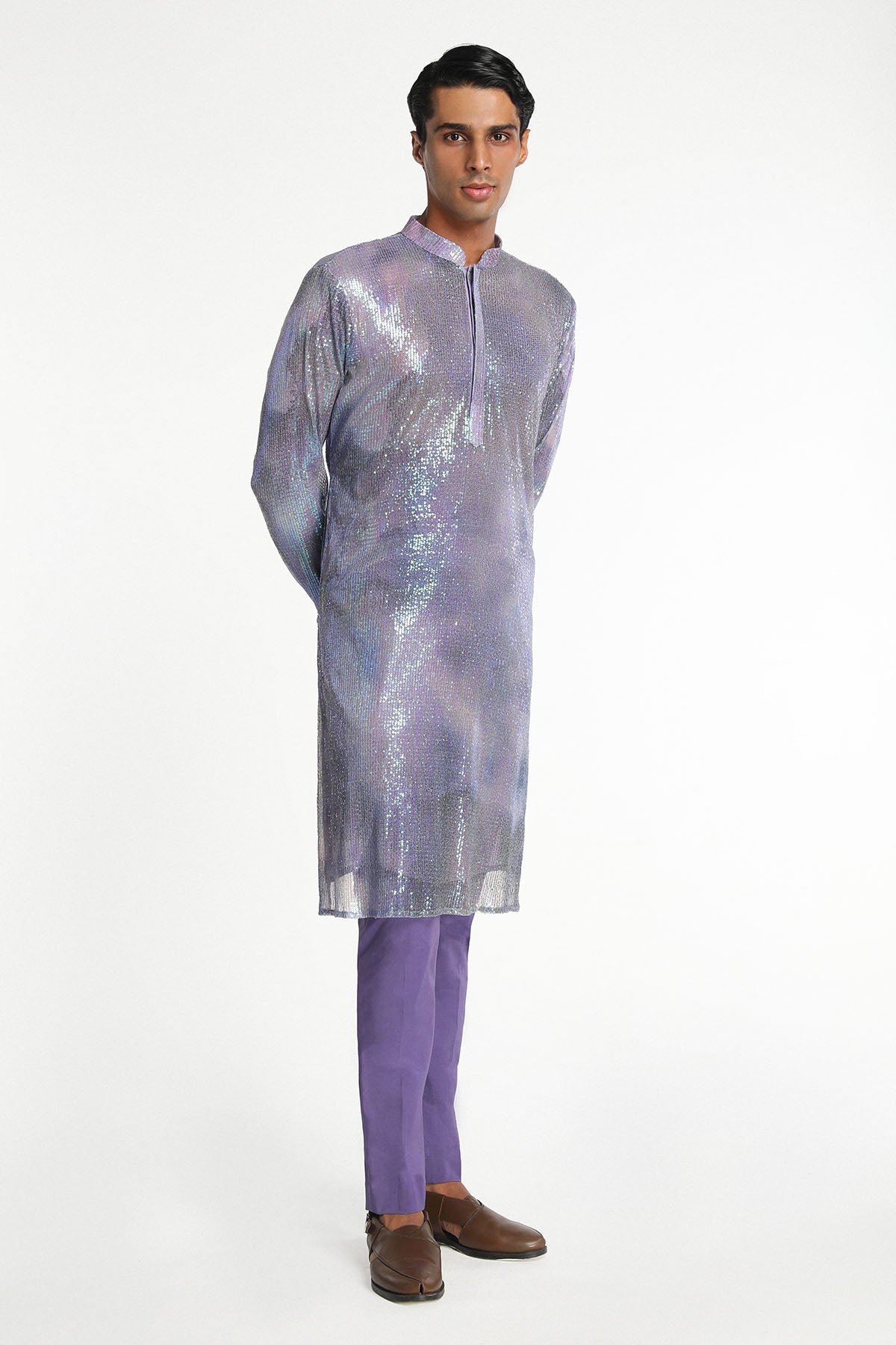 Equinox - Mist Purple Lurex Kurta Set